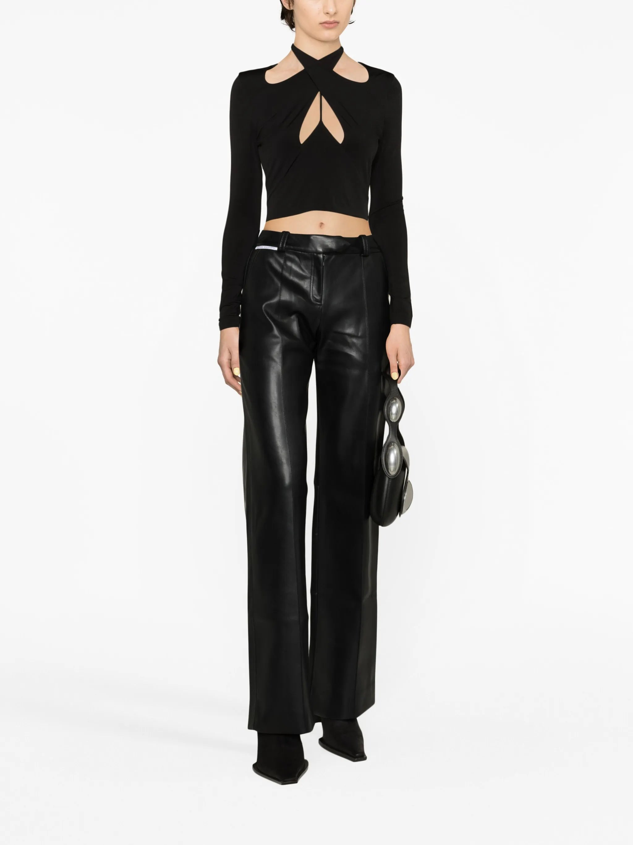 cut-out long-sleeve top