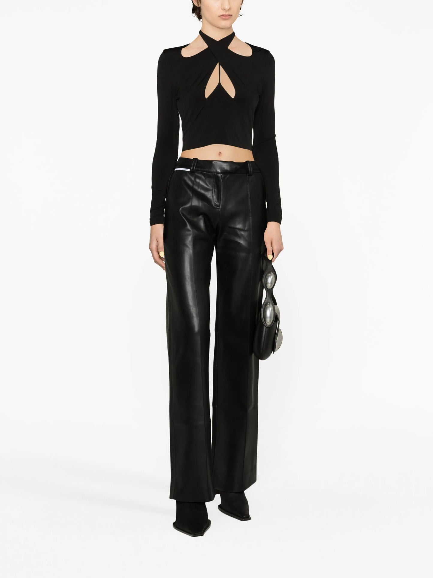 cut-out long-sleeve top