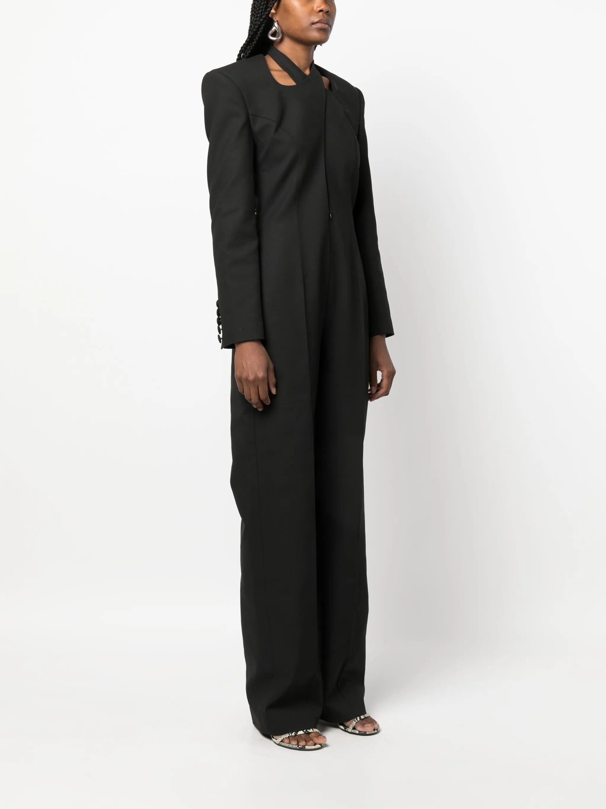 cut-out crepe jumpsuit