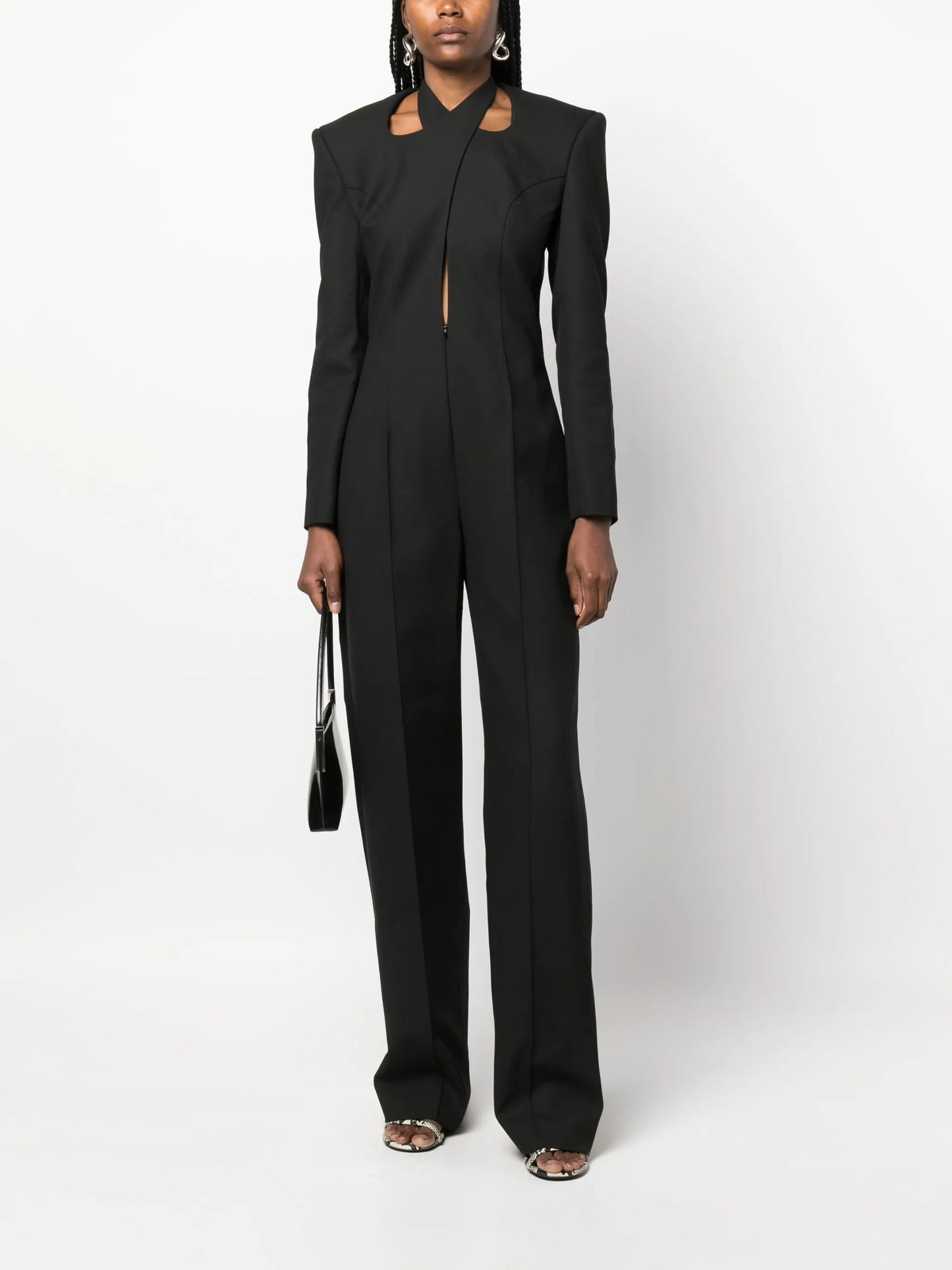 cut-out crepe jumpsuit