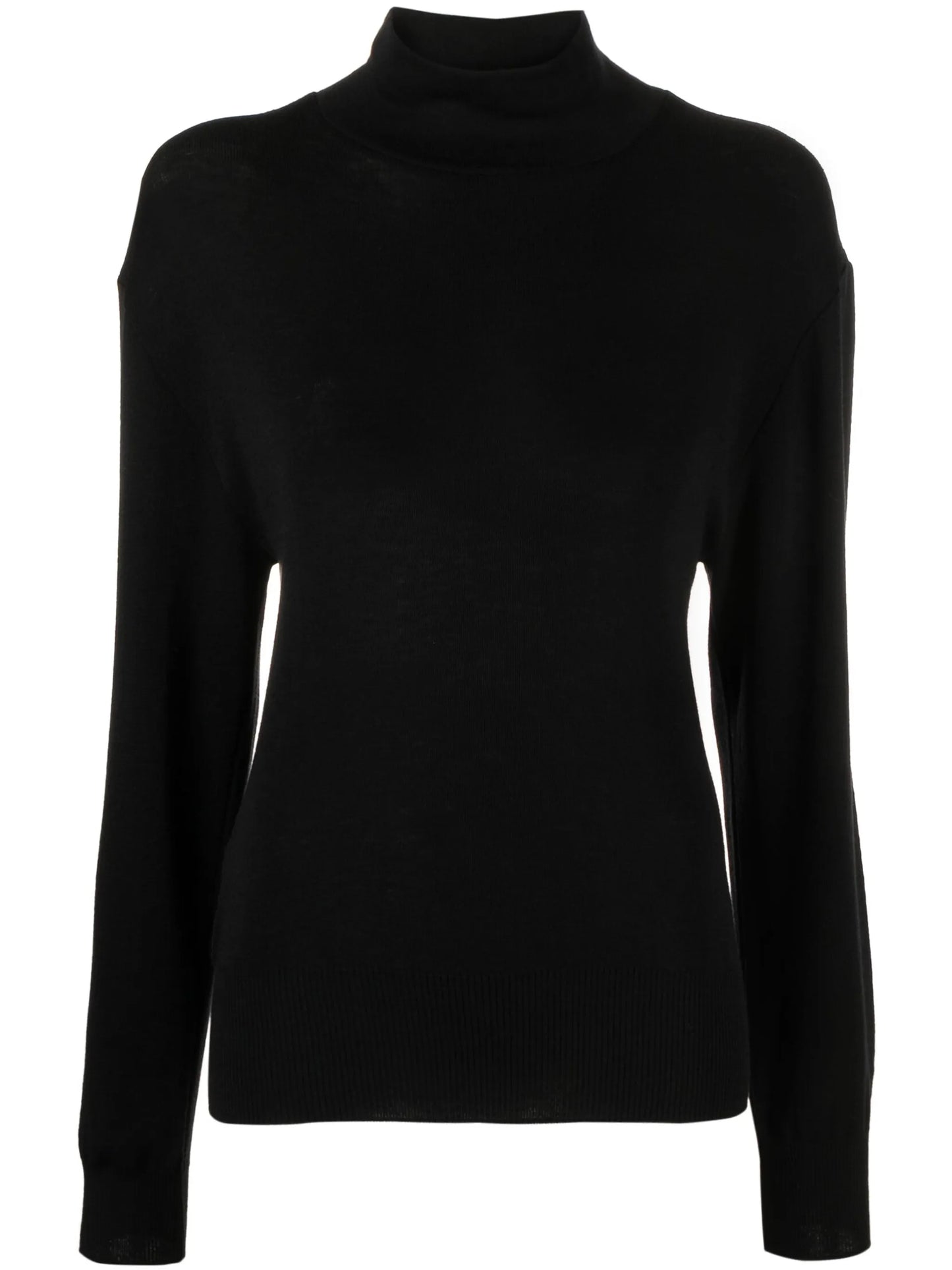 mock-neck wool jumper