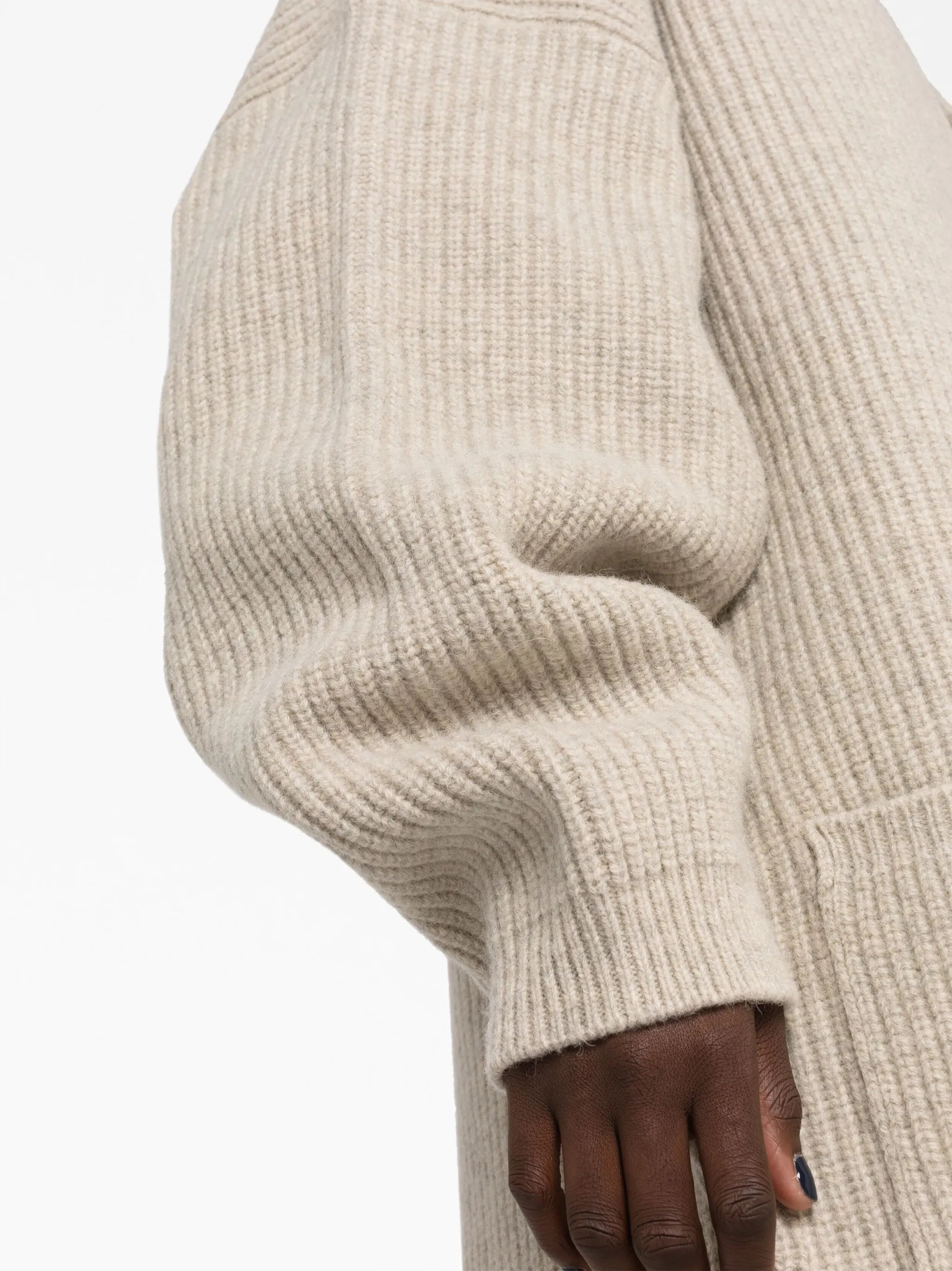 ribbed-knit wool cardigan