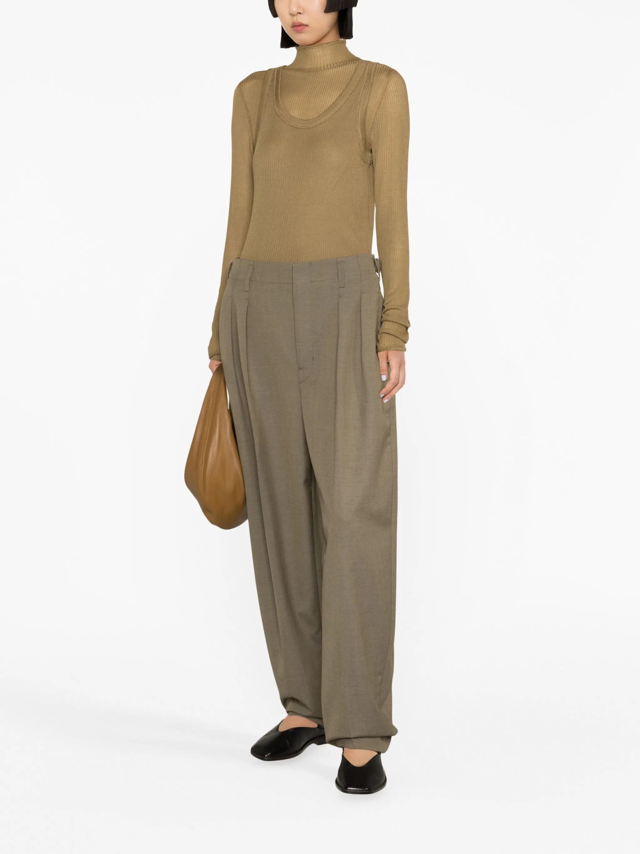 ribbed silk-jersey tank top