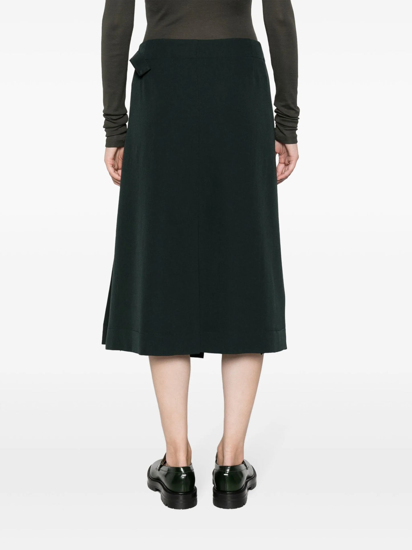 pleated wool wrap skirt