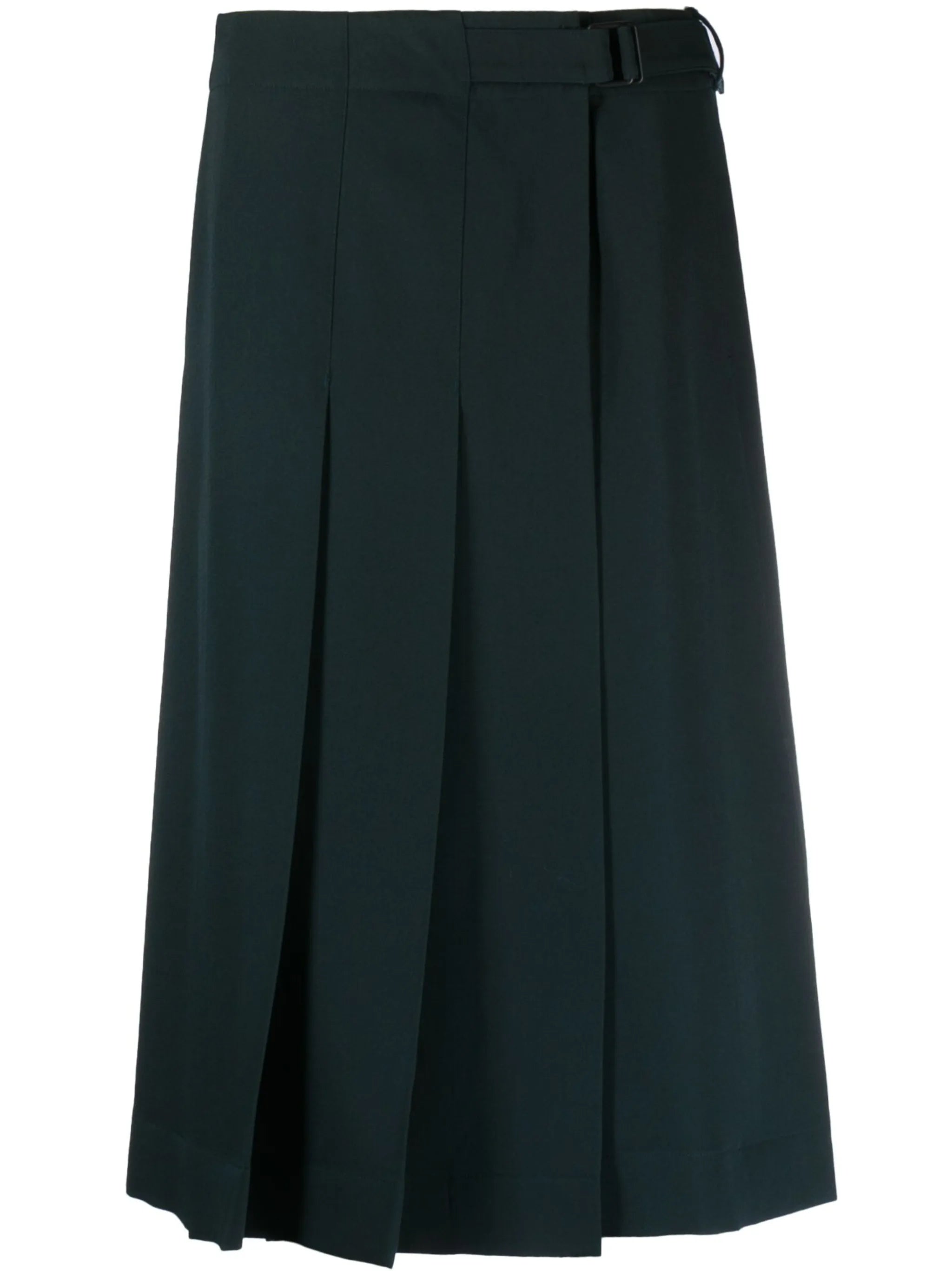 pleated wool wrap skirt
