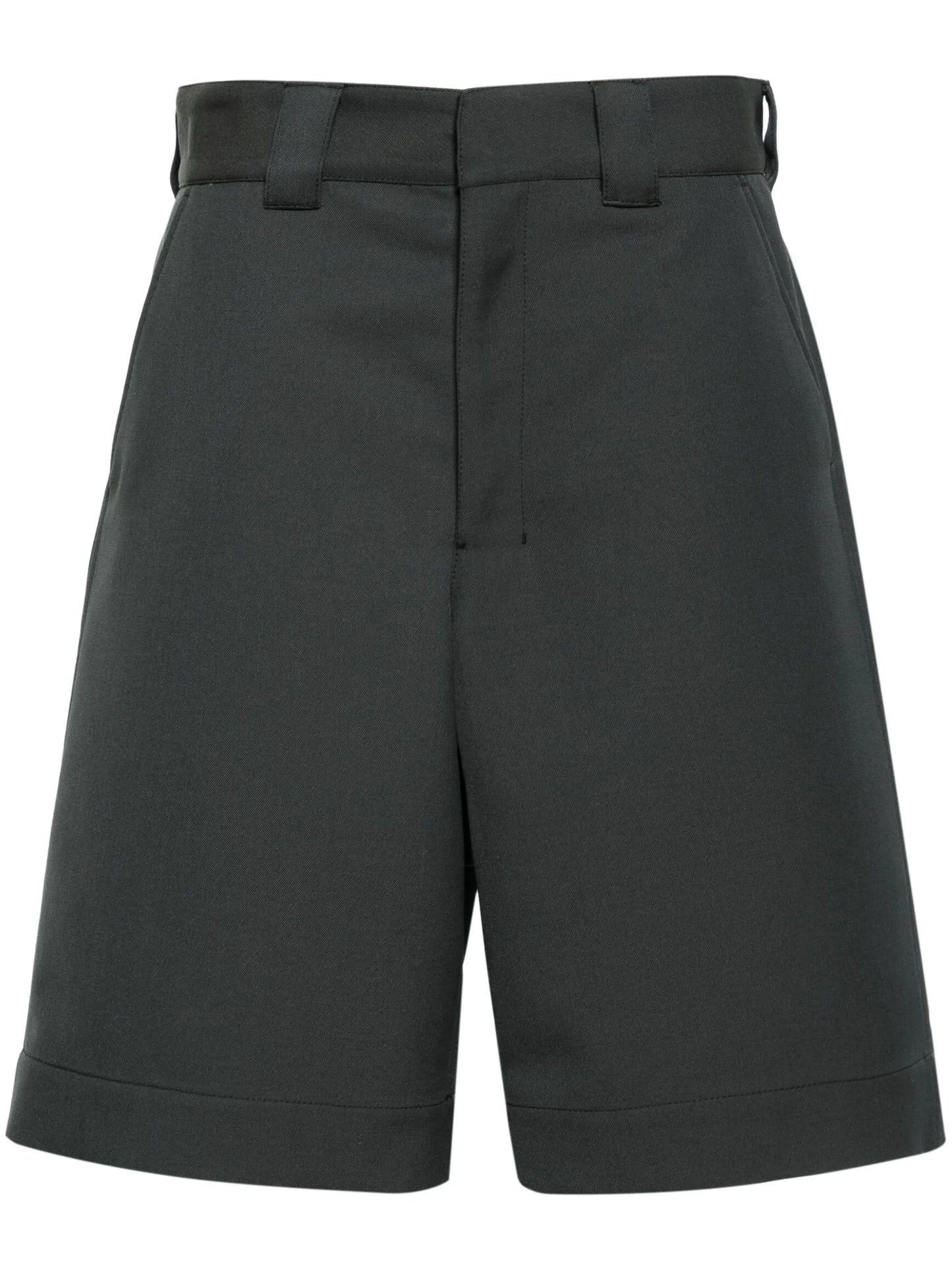 wide-leg twill bermuda shorts