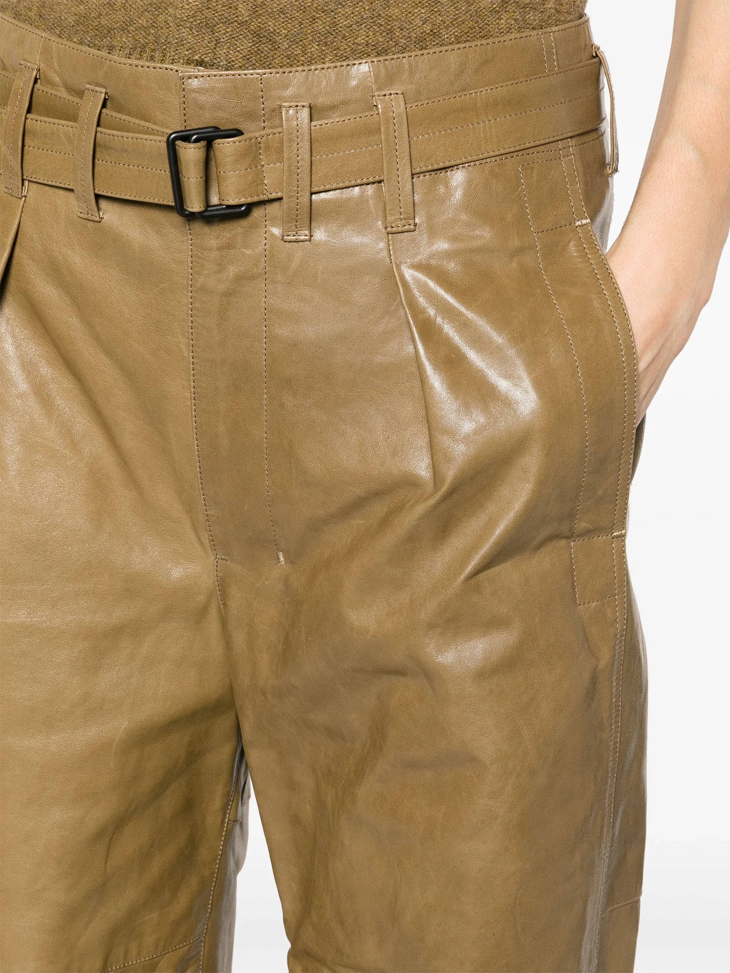 wide-leg leather trousers