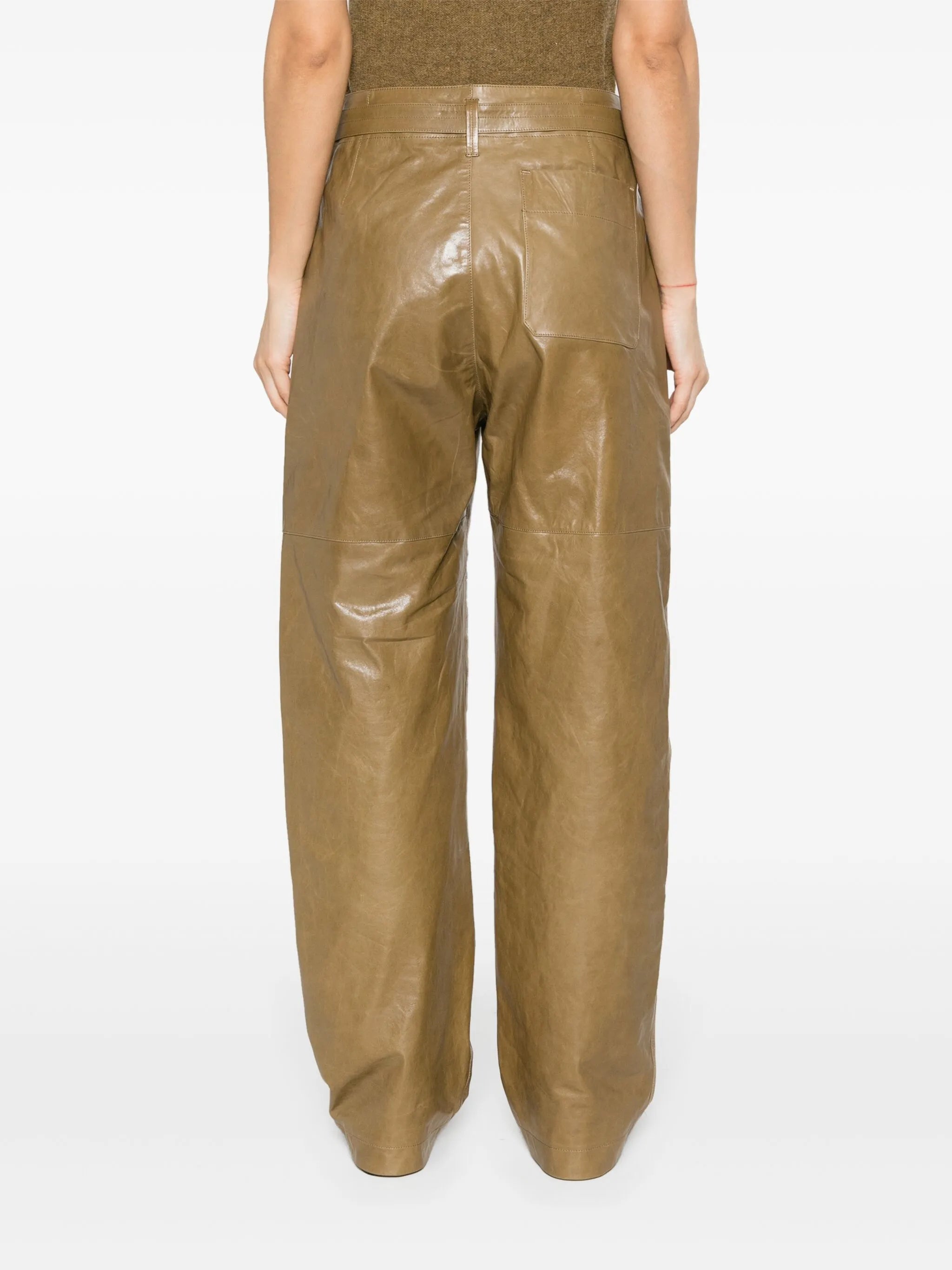 wide-leg leather trousers