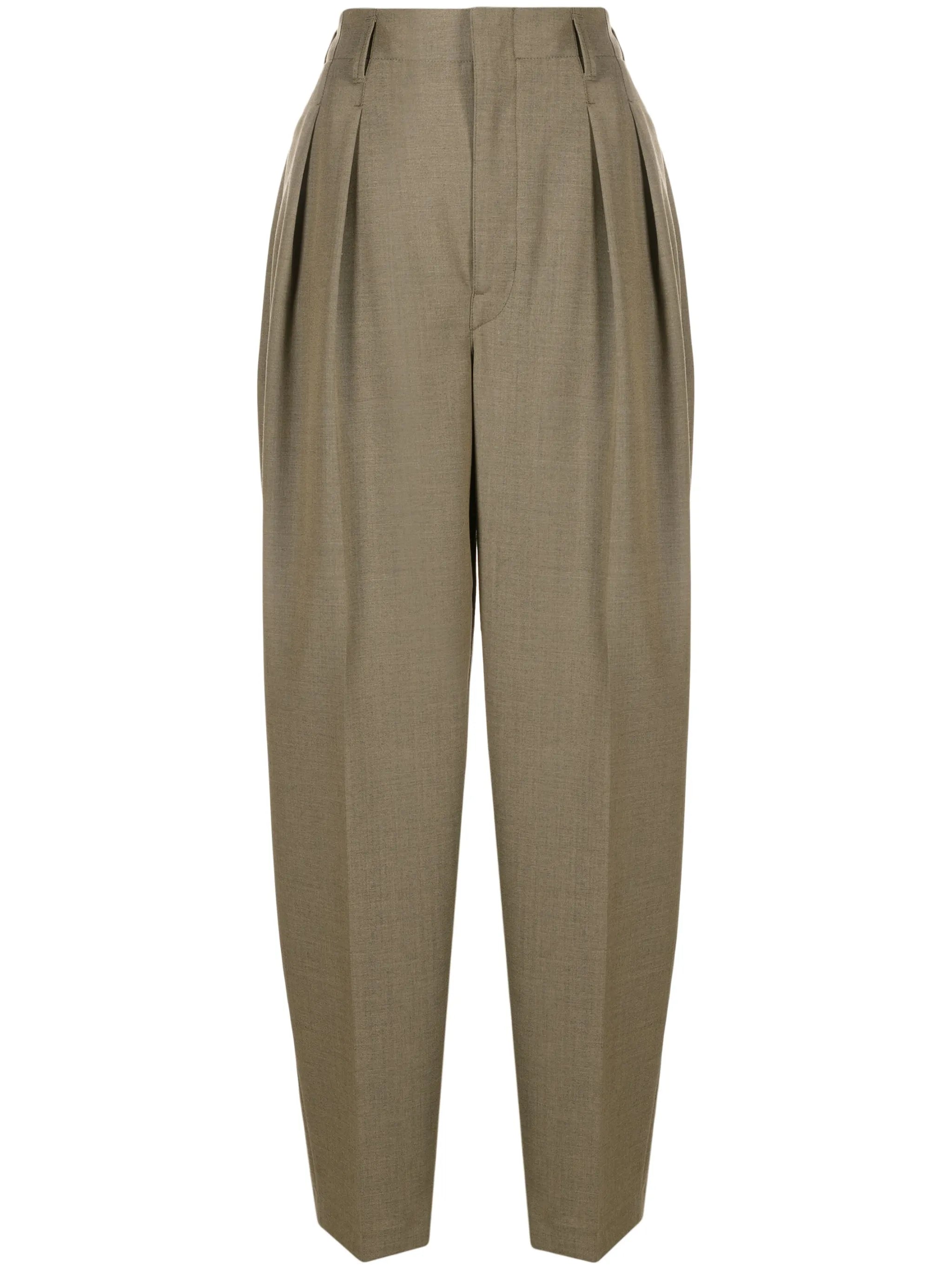 pleated wool-blend trousers