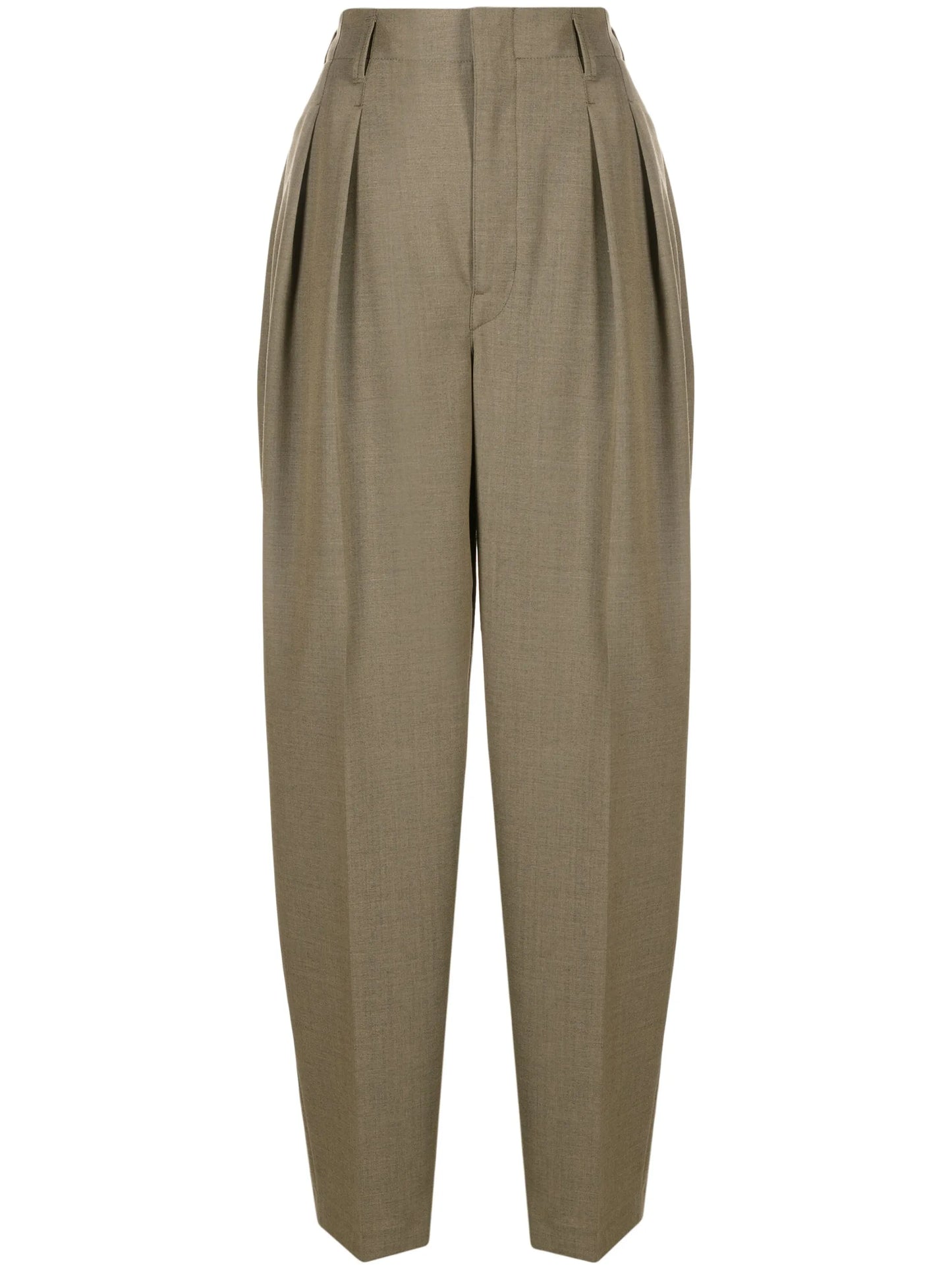 pleated wool-blend trousers