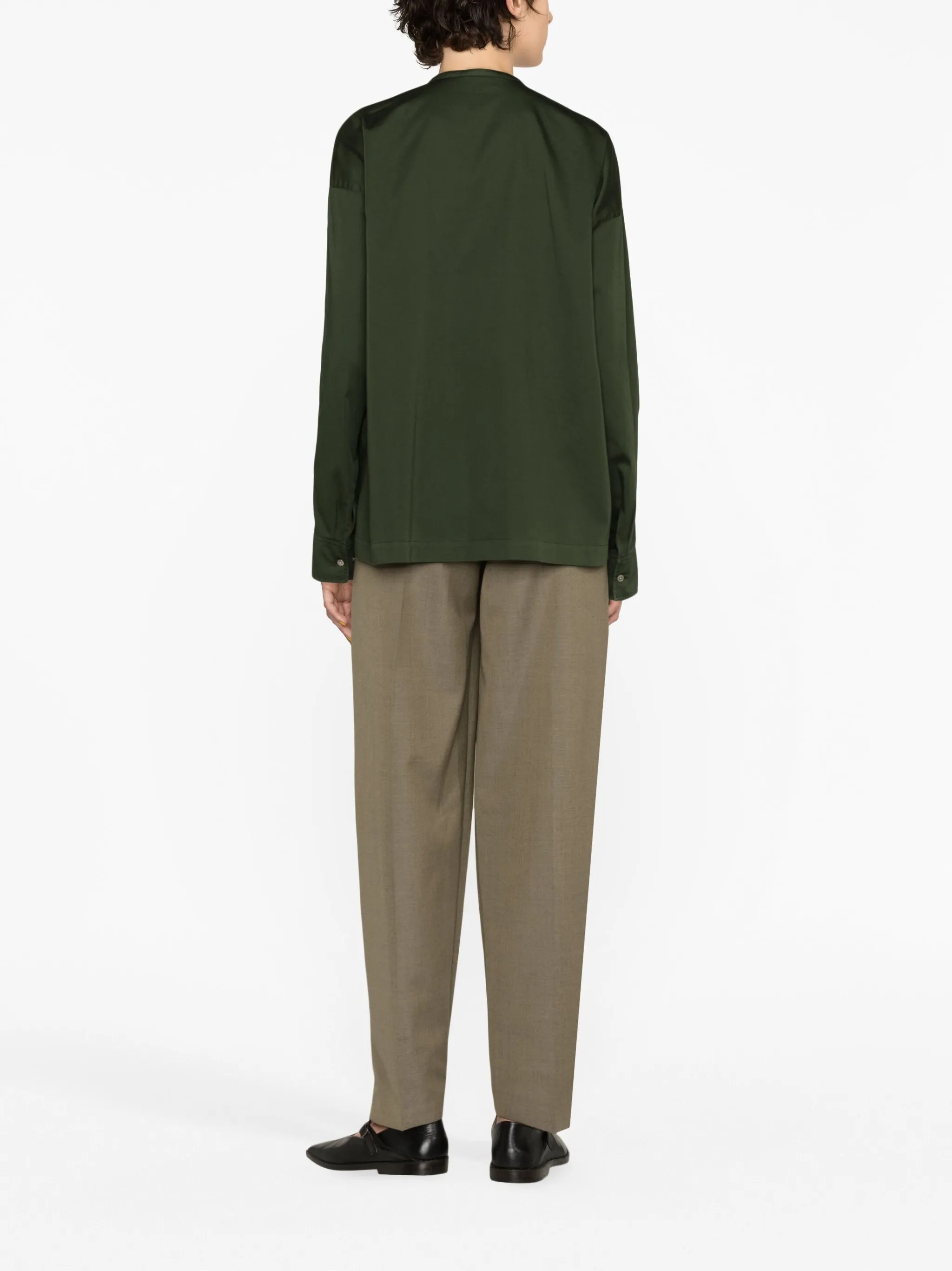 band-collar asymmetric shirt