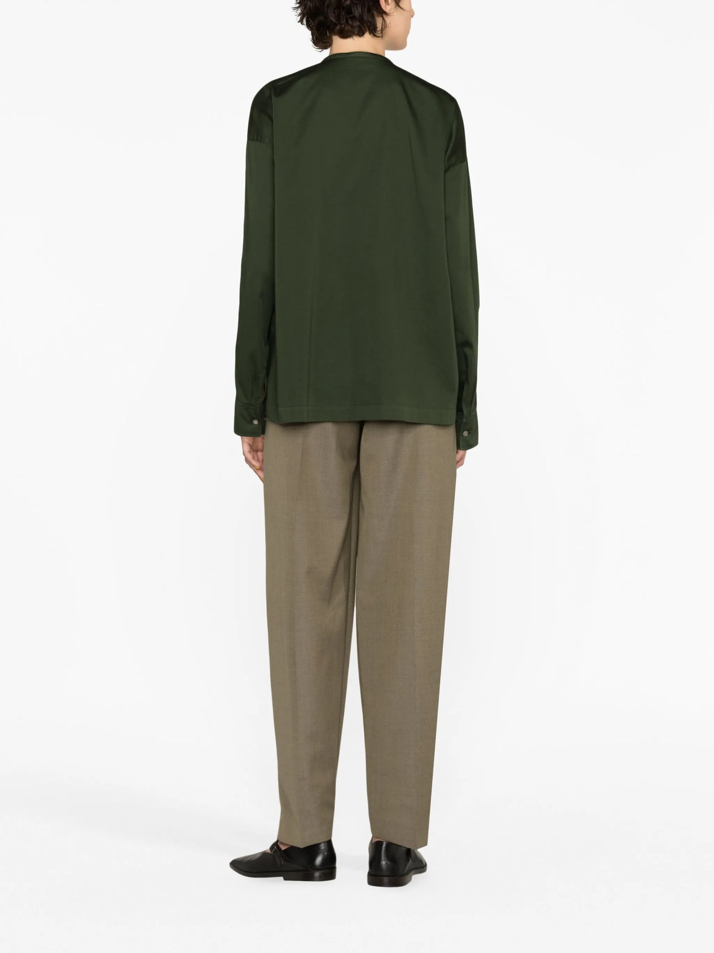 band-collar asymmetric shirt