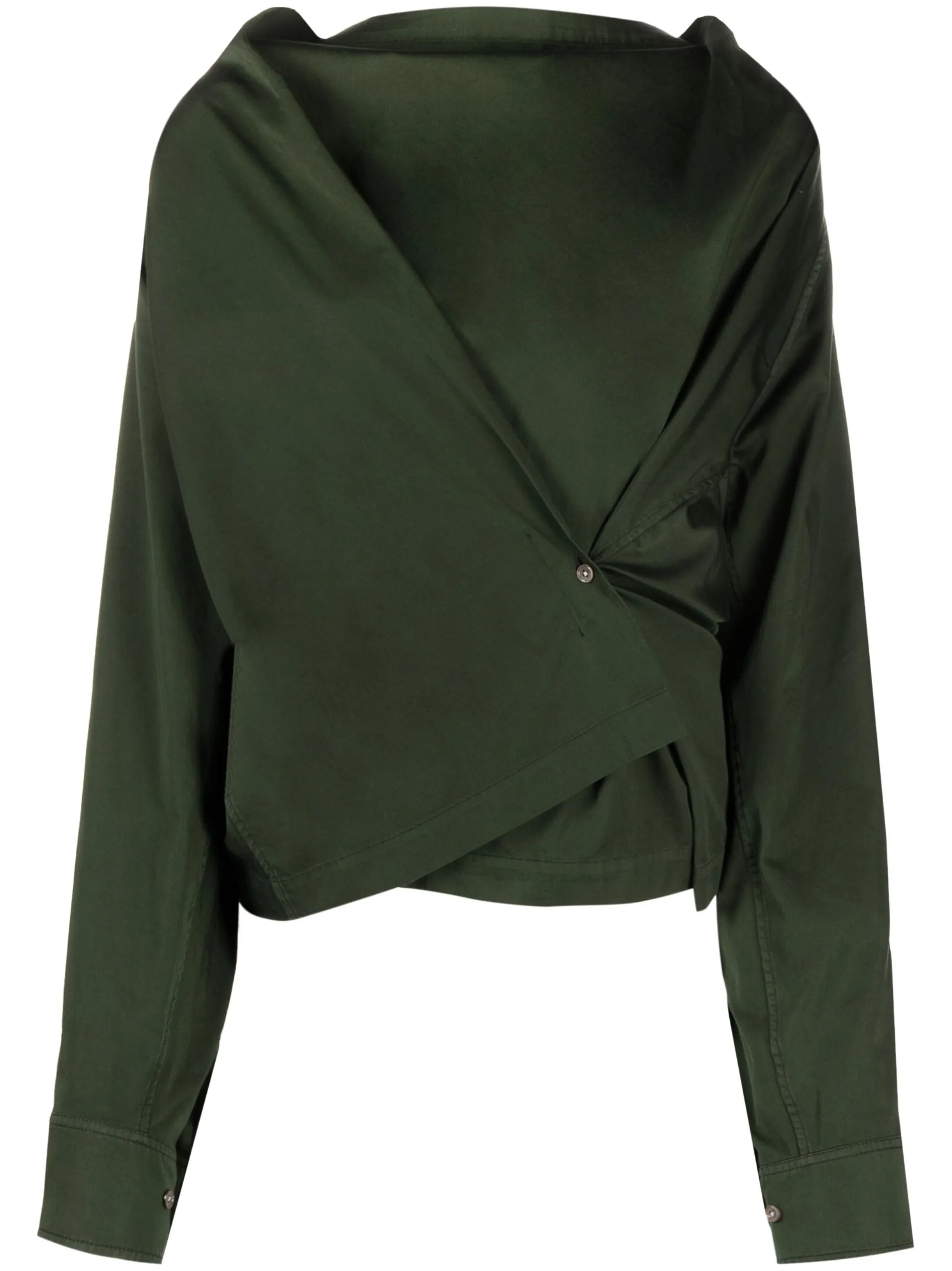 band-collar asymmetric shirt