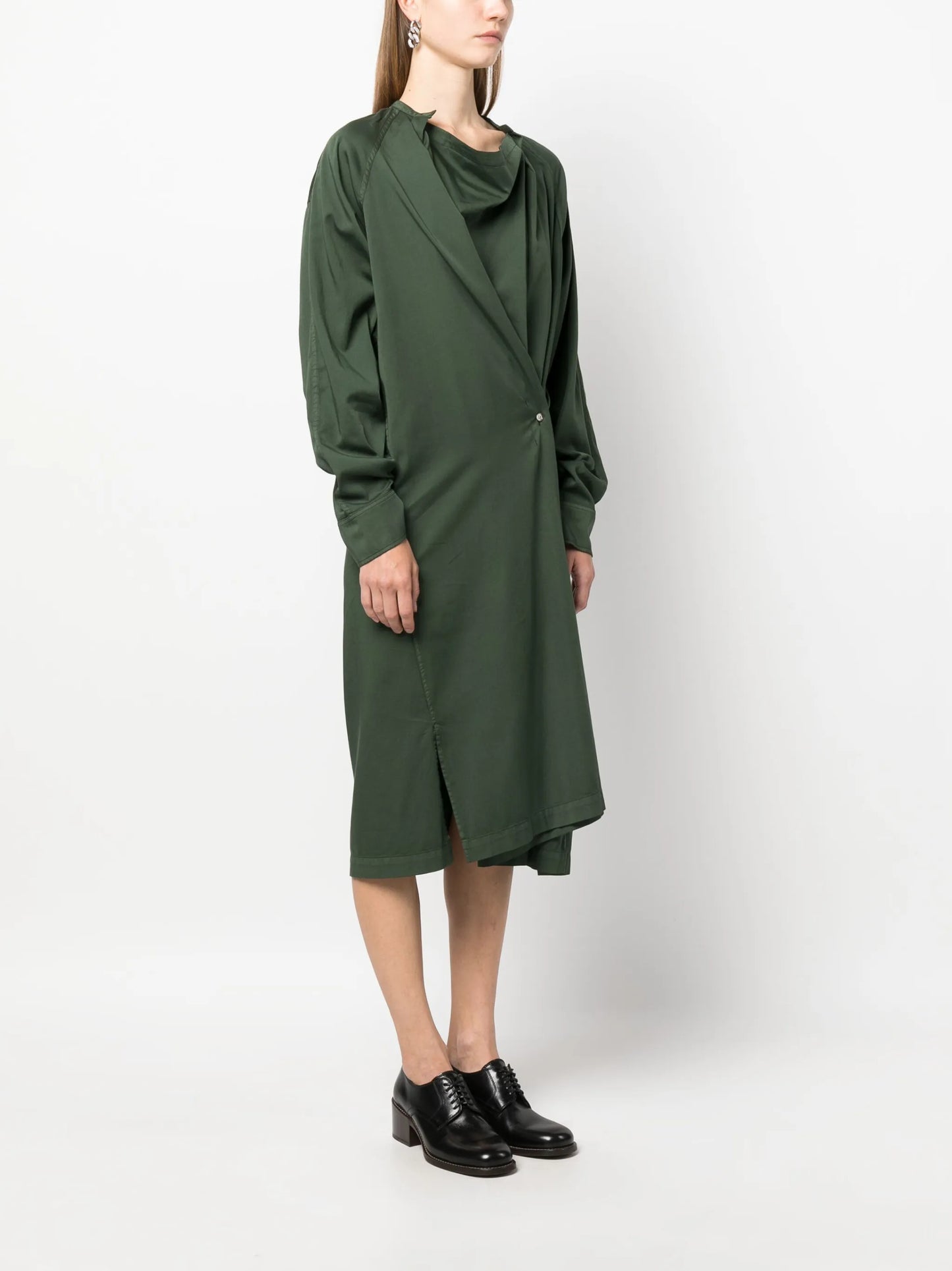 asymmetric cotton midi dress