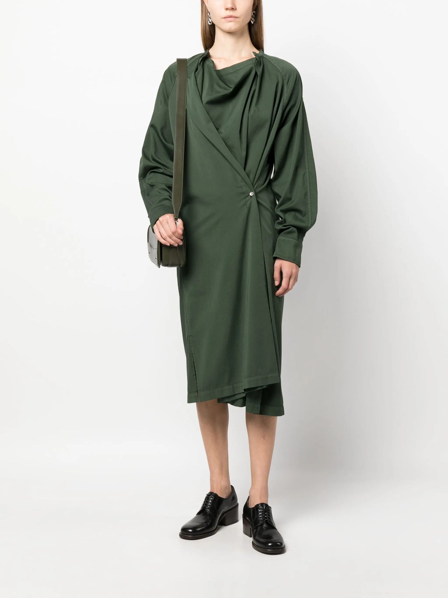 asymmetric cotton midi dress