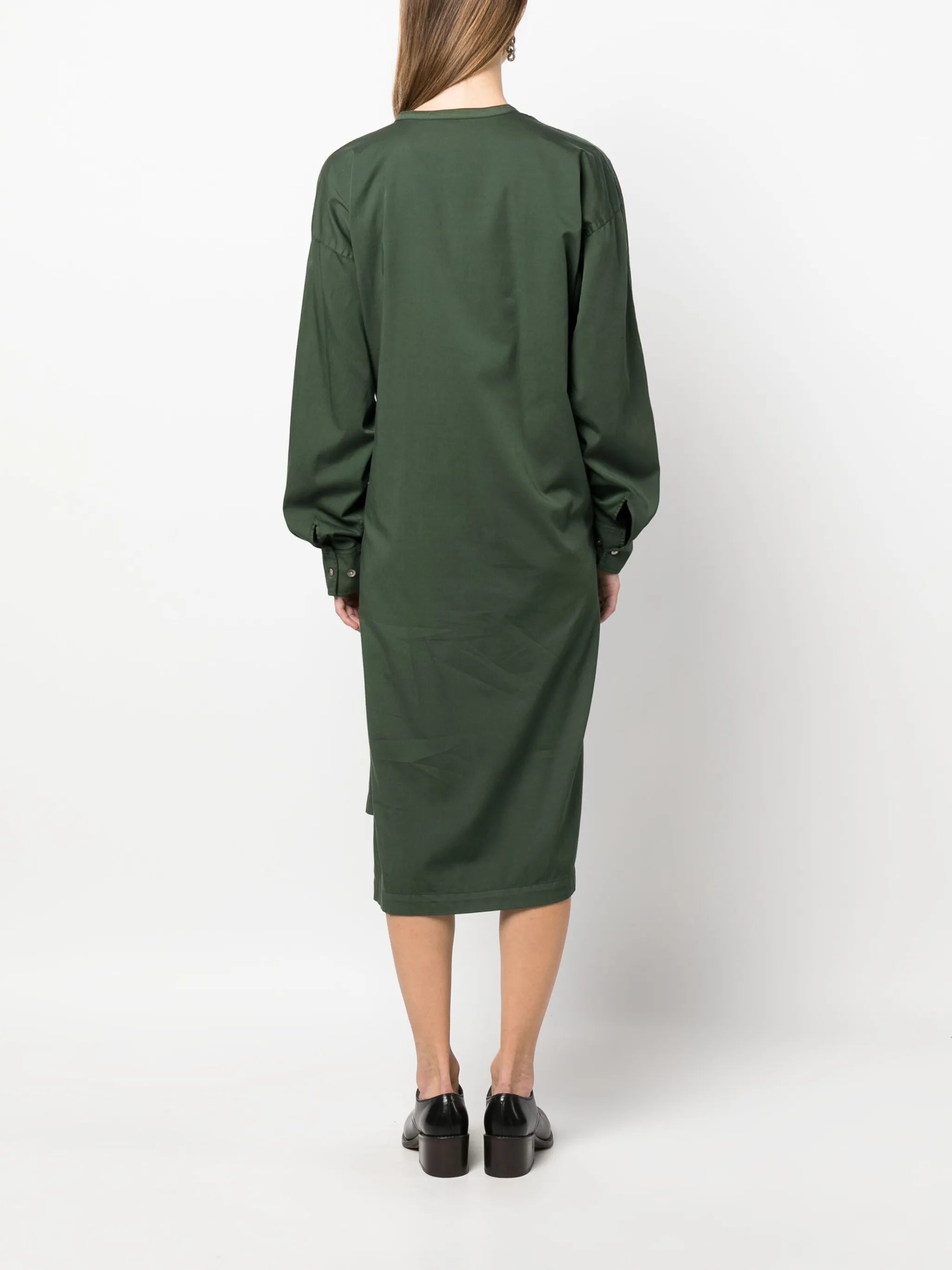 asymmetric cotton midi dress