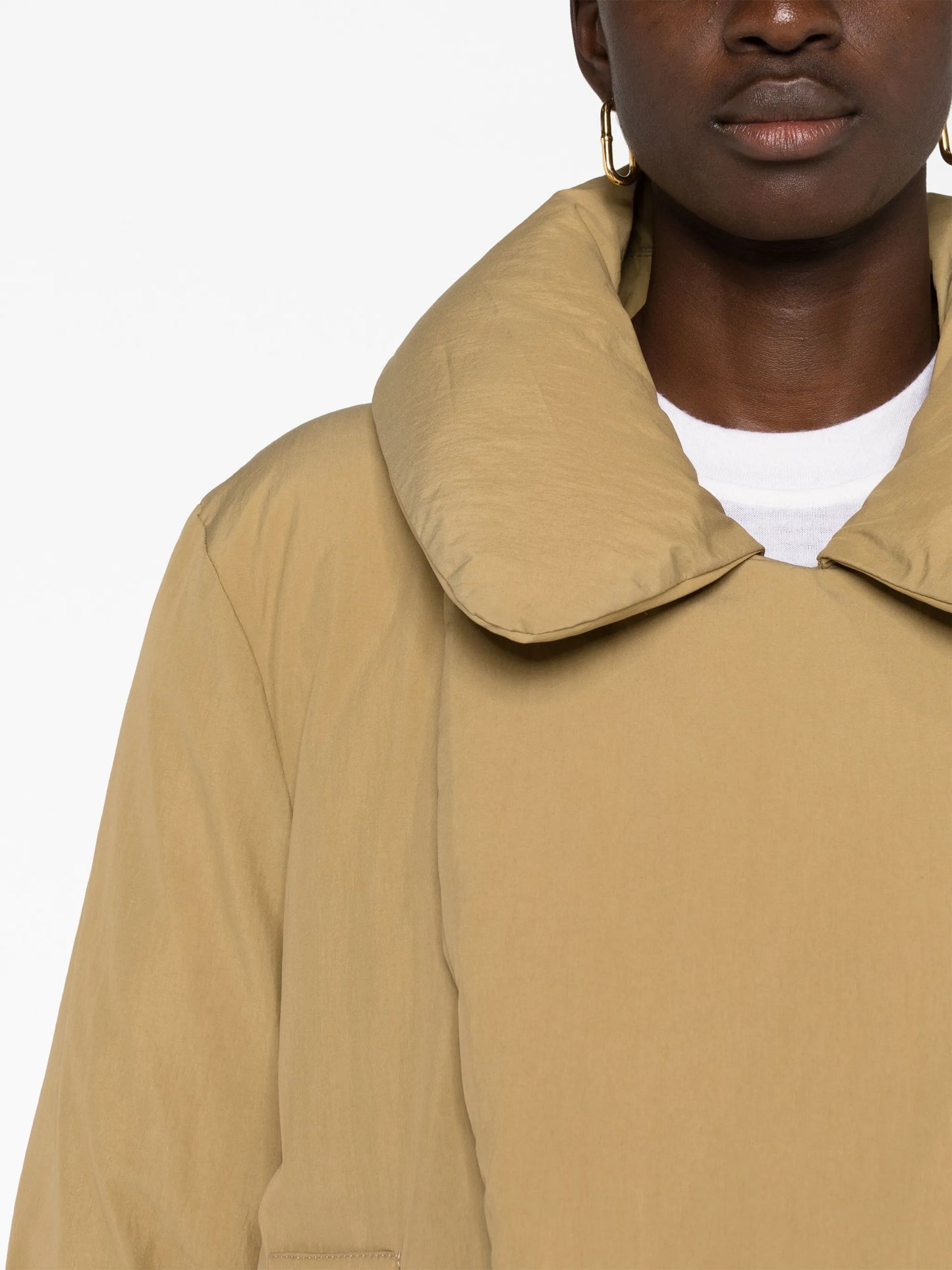wide-lapels puffer jacket