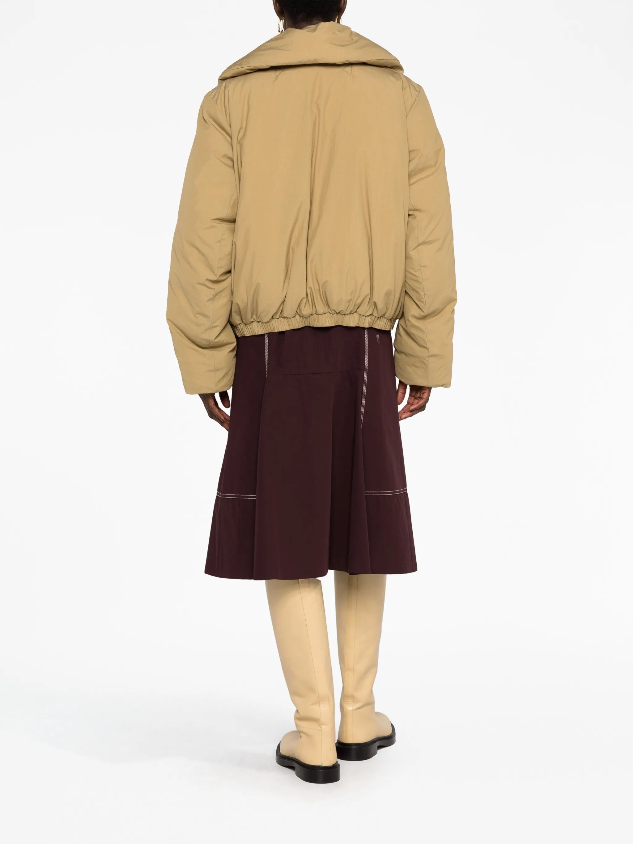 wide-lapels puffer jacket