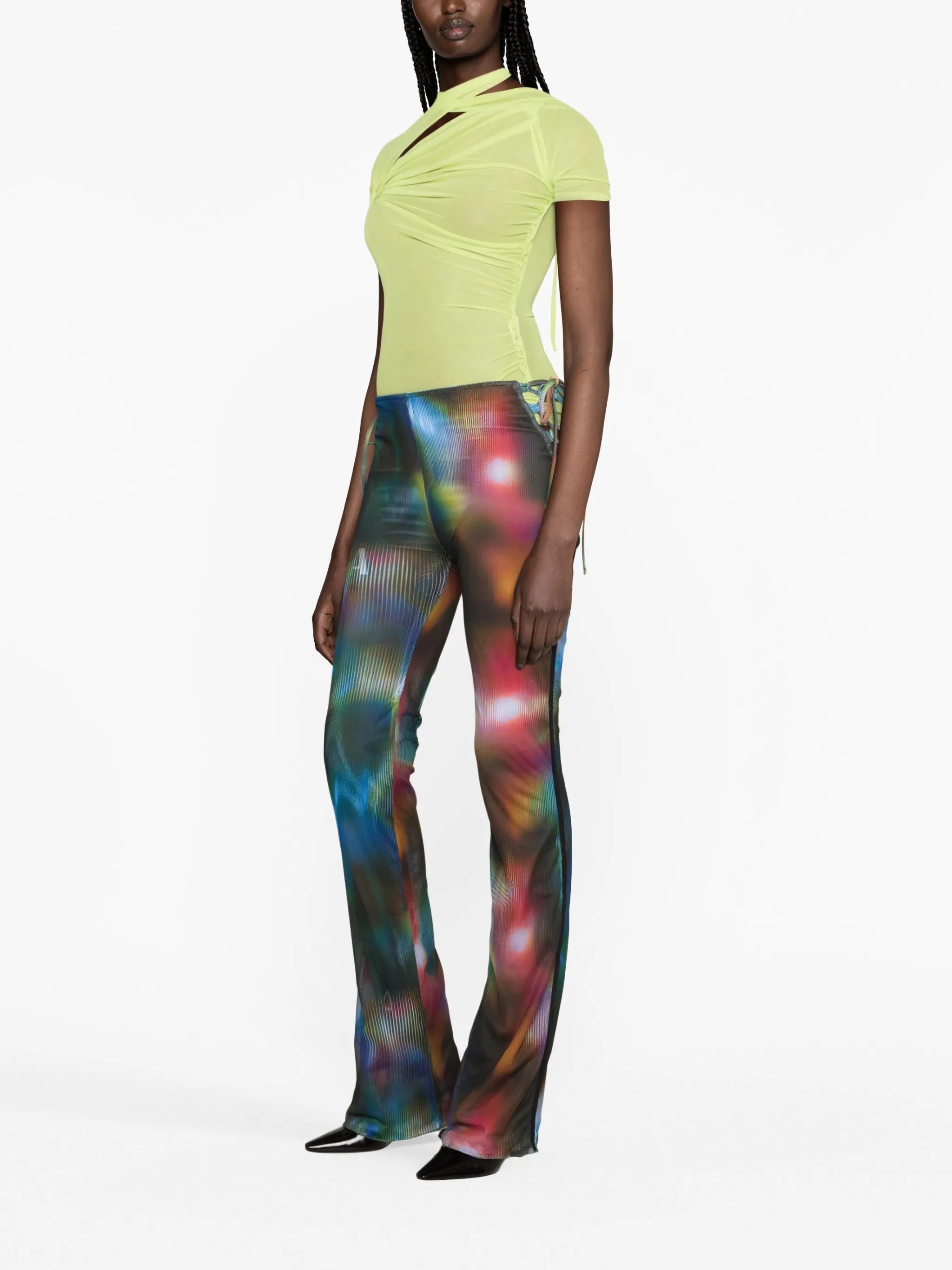 Interlude mesh flared trousers