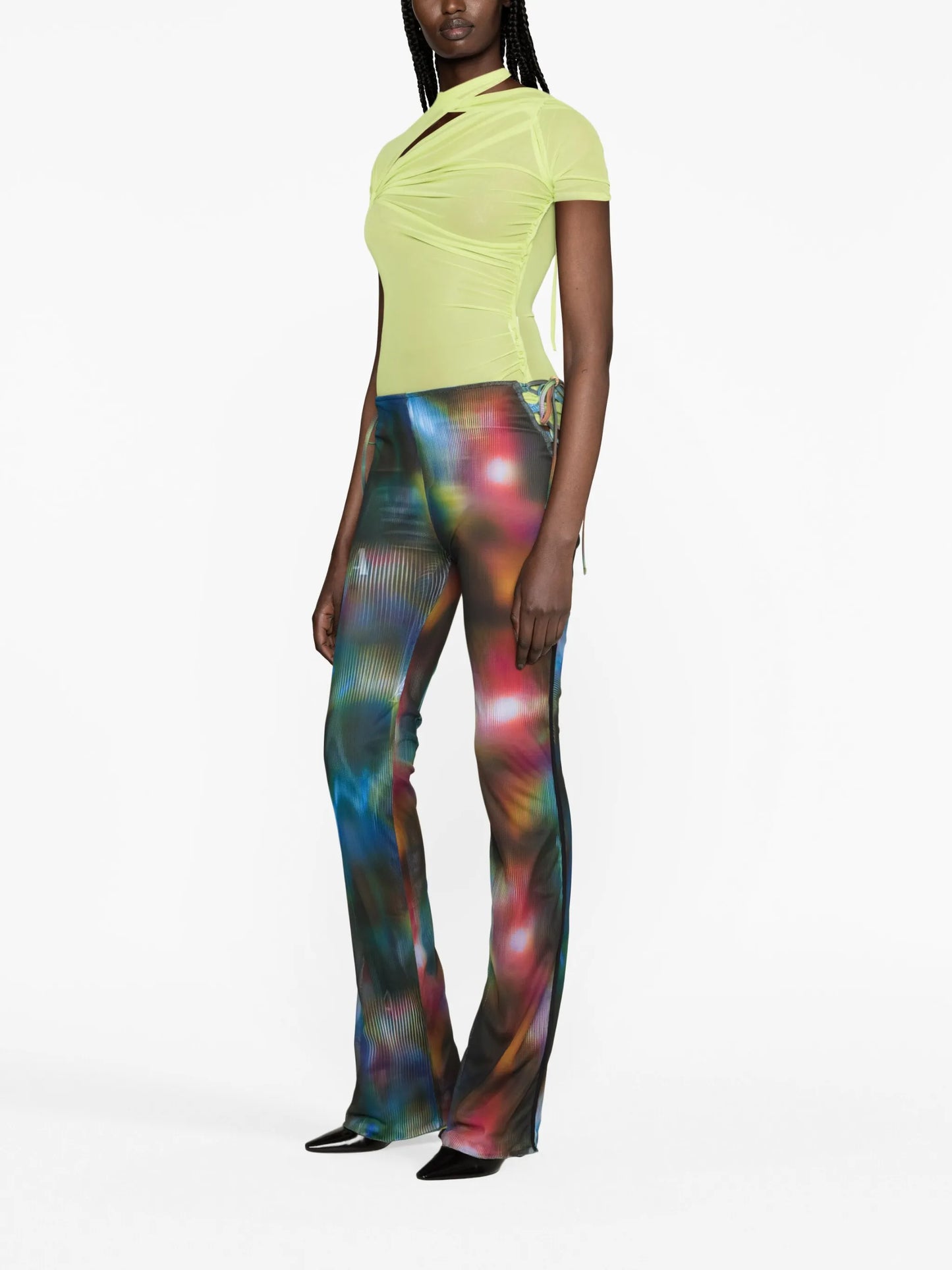 Interlude mesh flared trousers