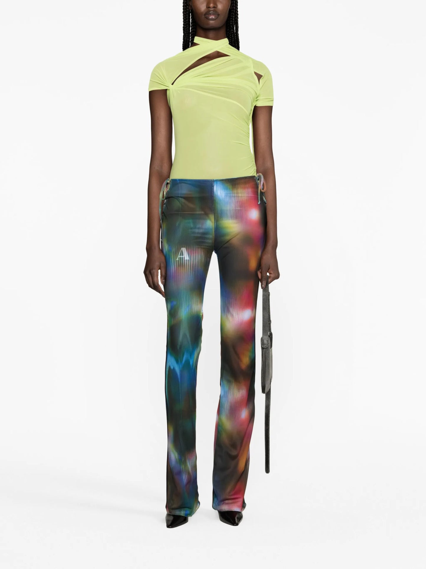 Interlude mesh flared trousers