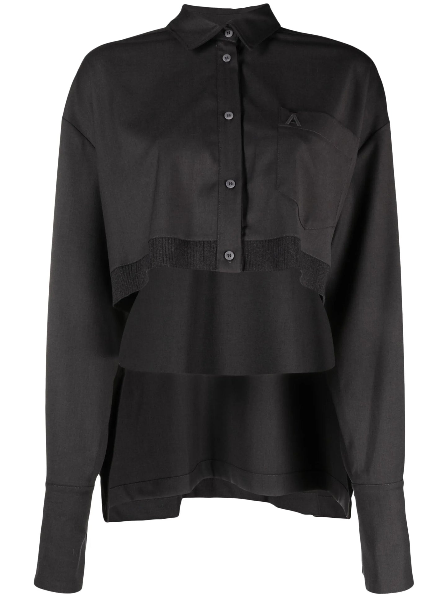 asymmetric cropped shirt