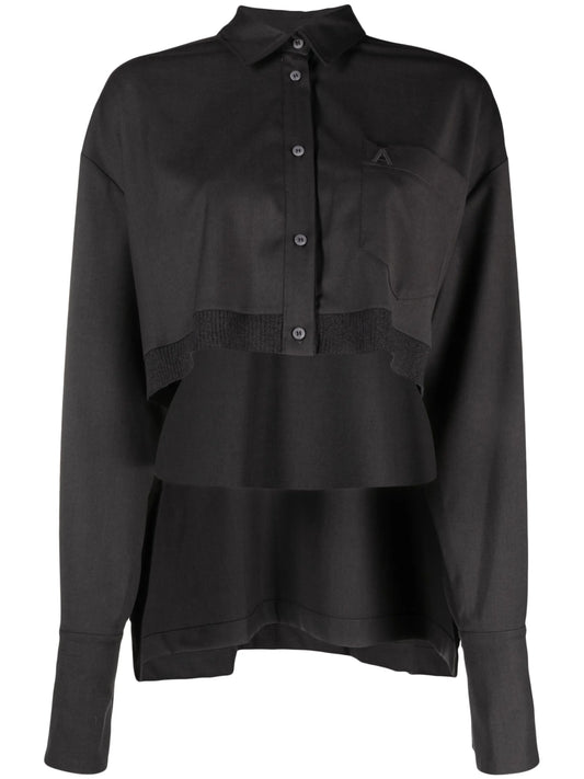asymmetric cropped shirt