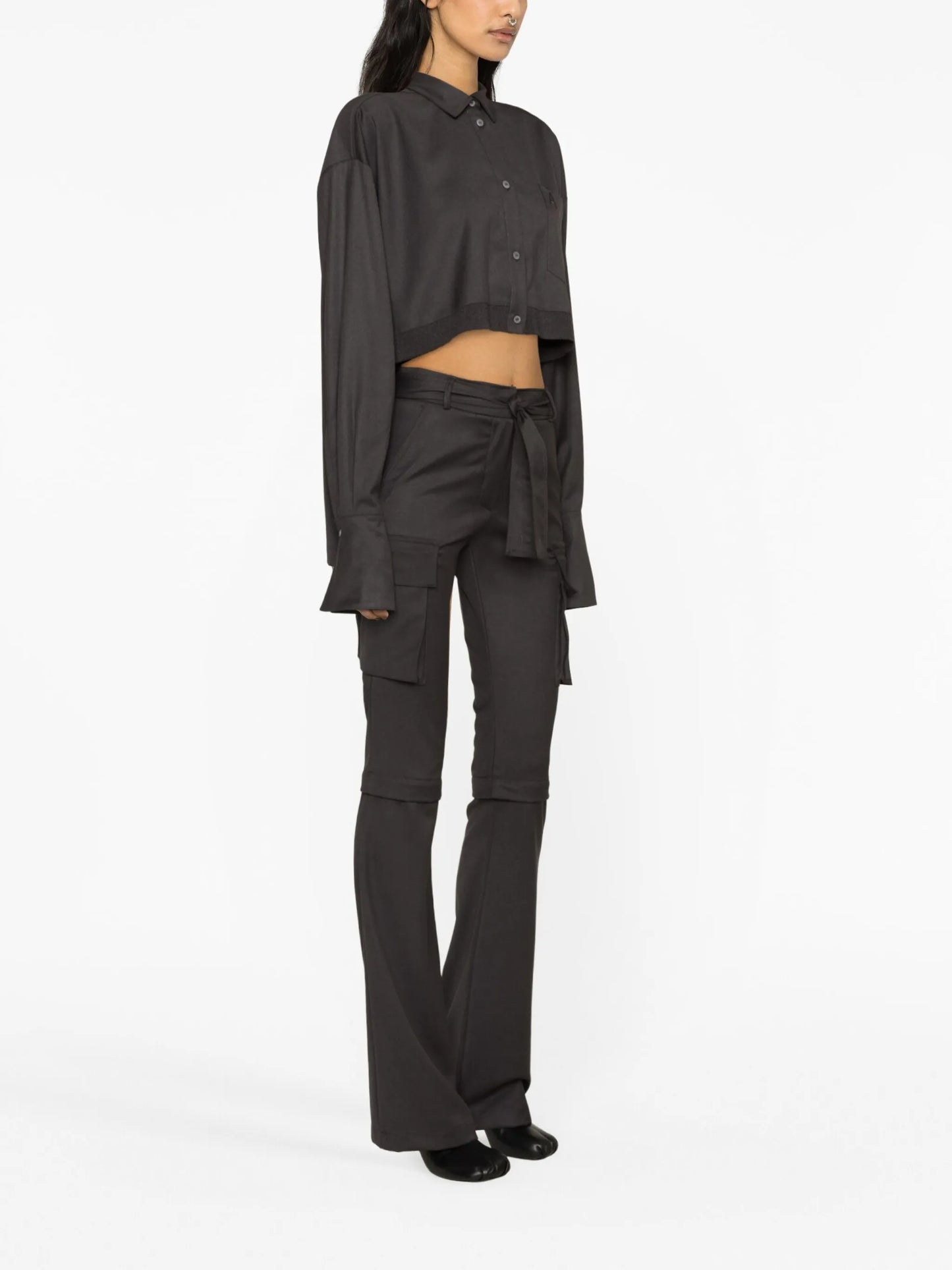 asymmetric cropped shirt