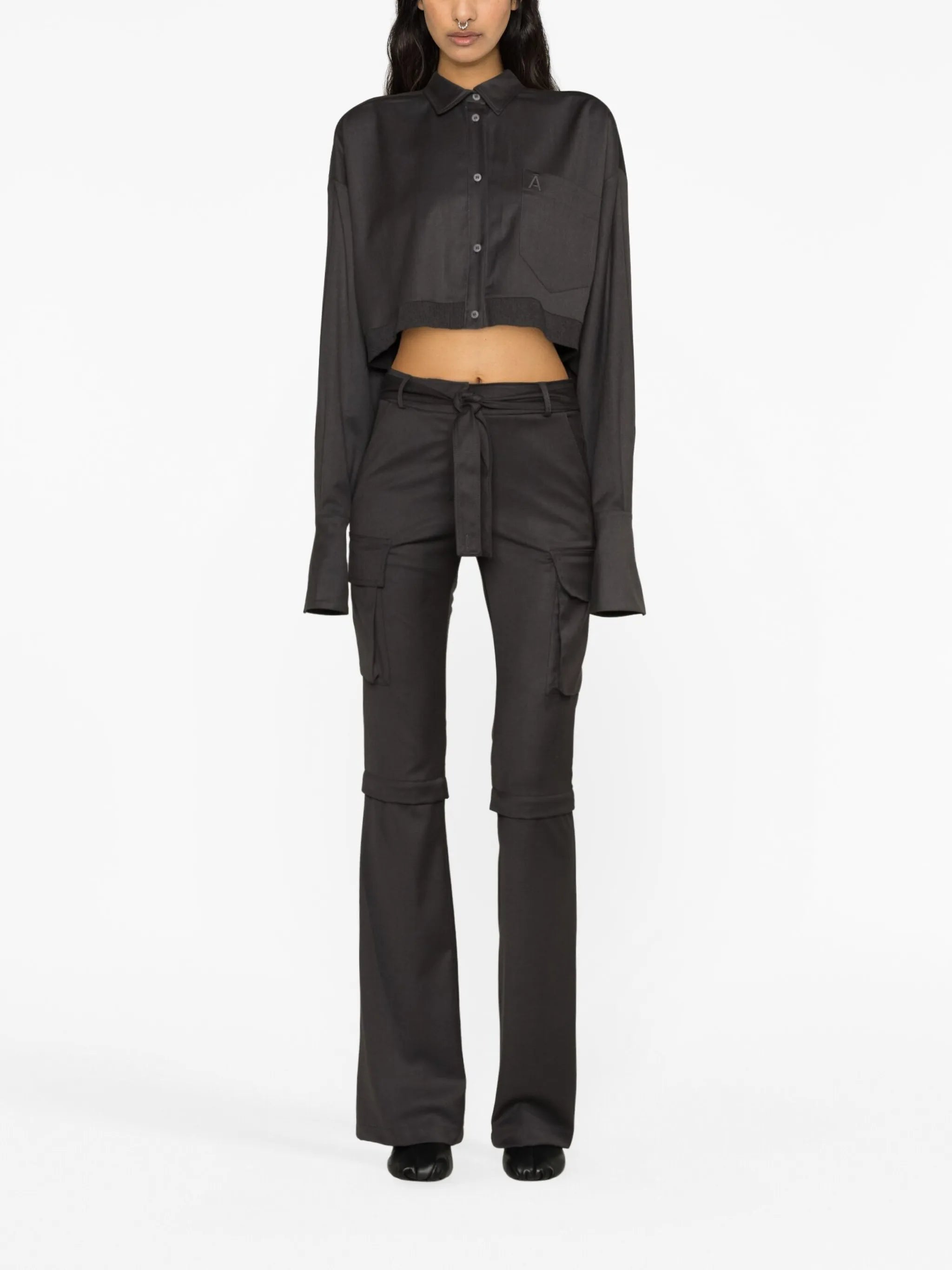 asymmetric cropped shirt
