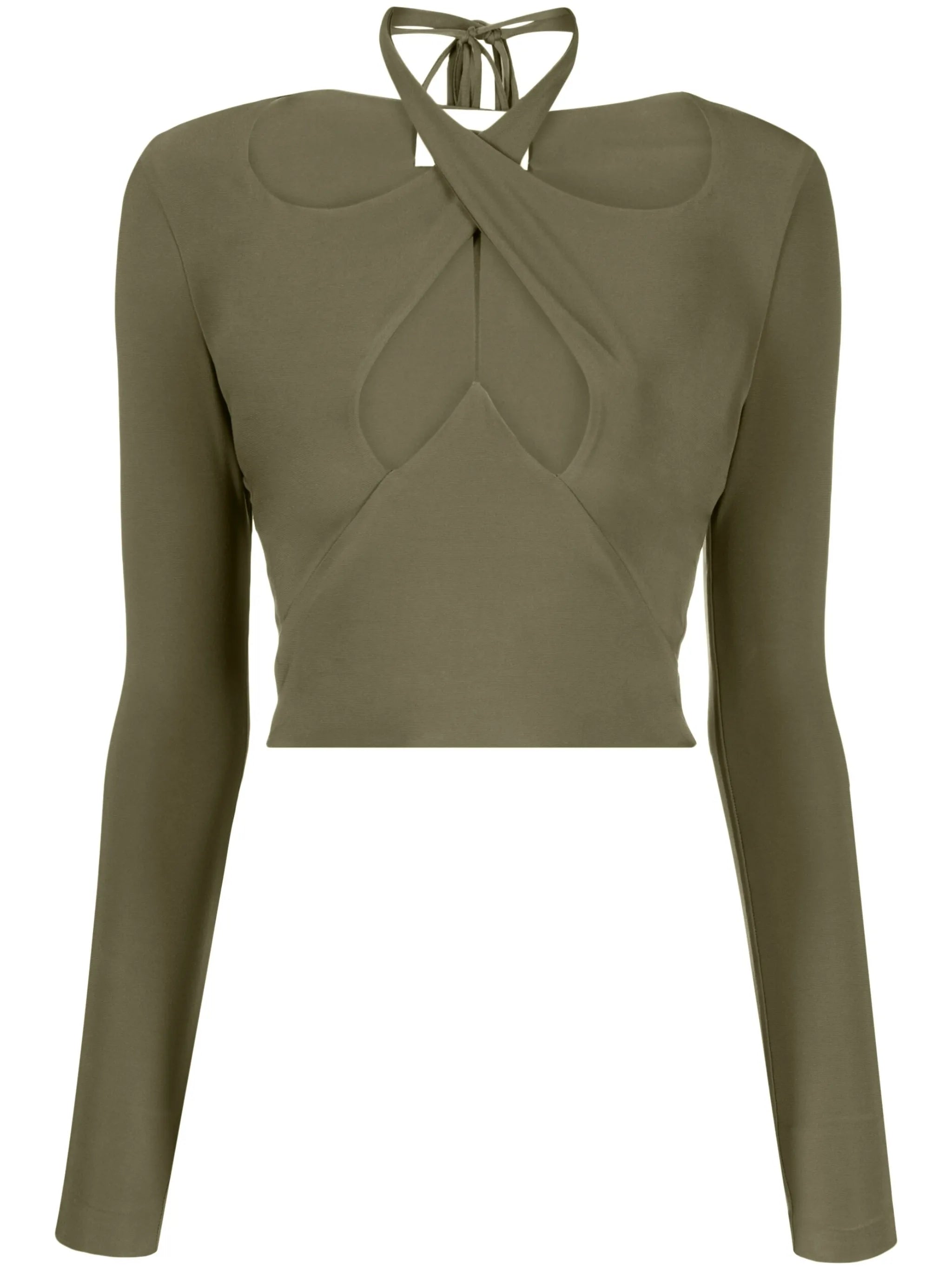 cut-out long-sleeve top