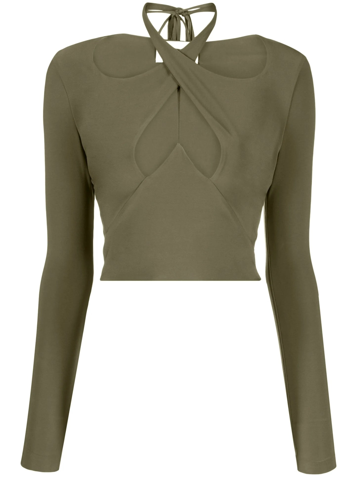 cut-out long-sleeve top