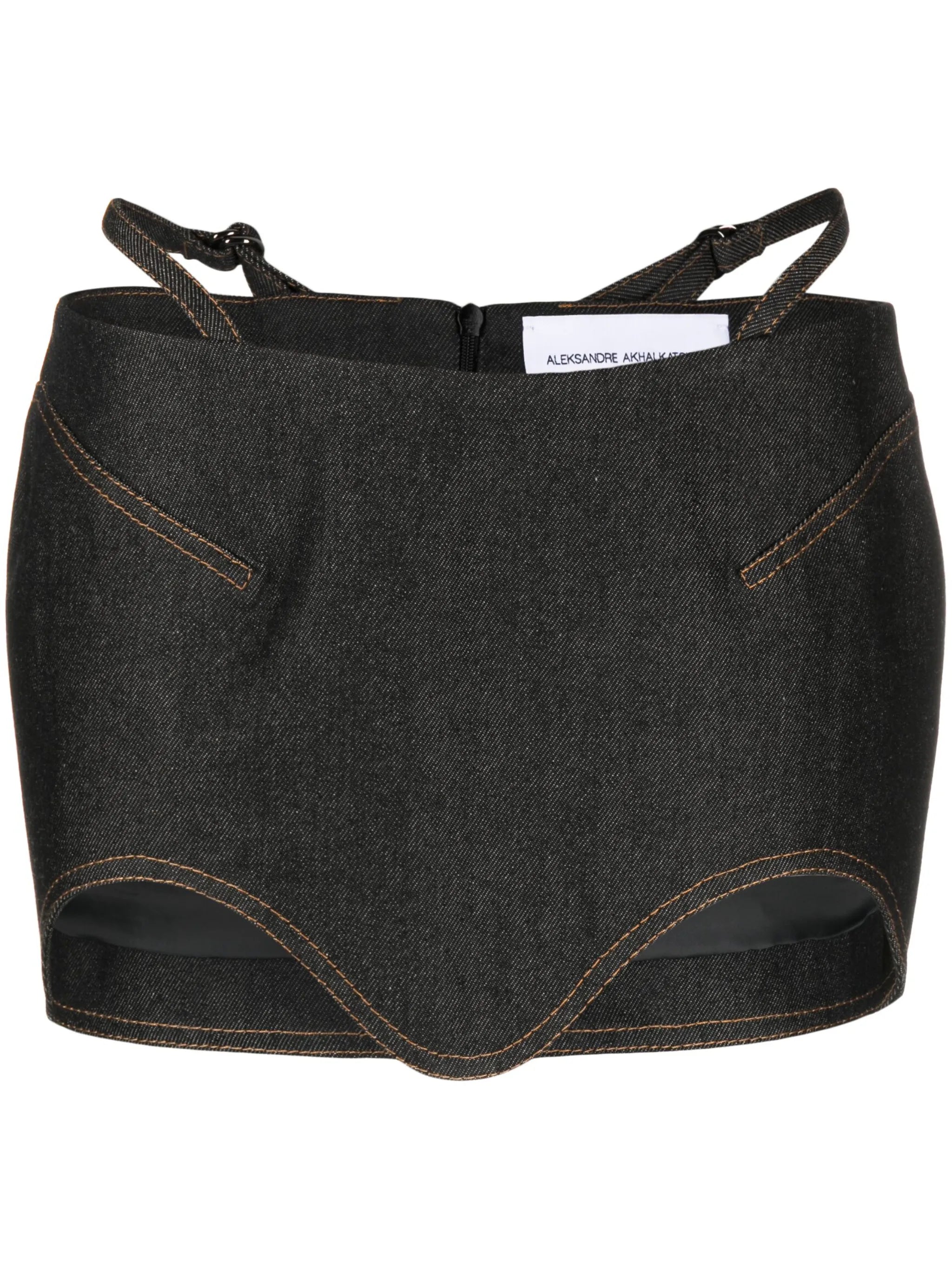 String Wave denim miniskirt
