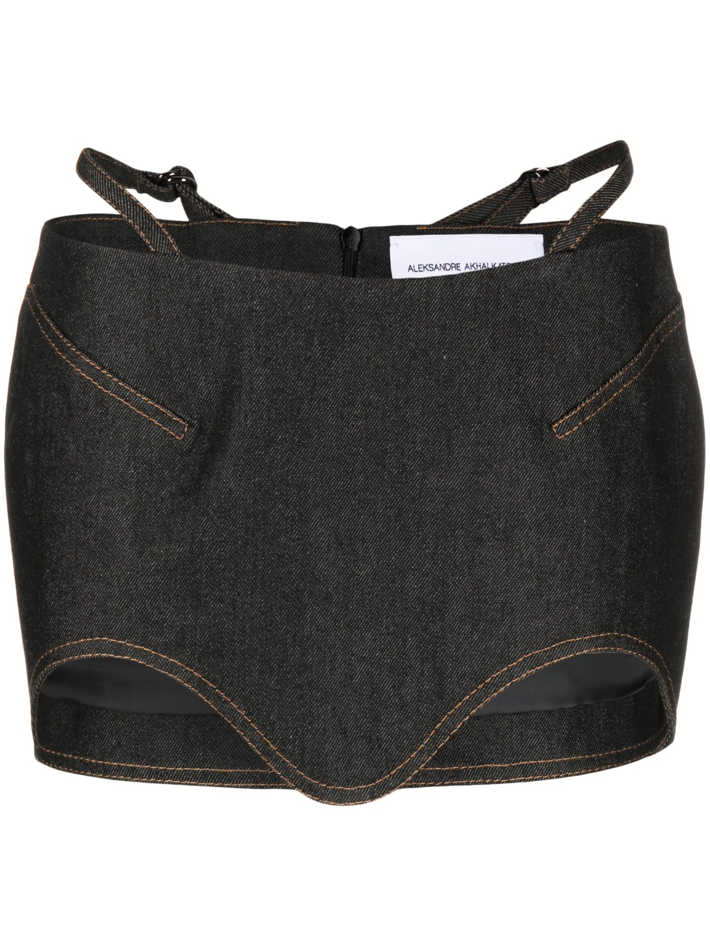 String Wave denim miniskirt