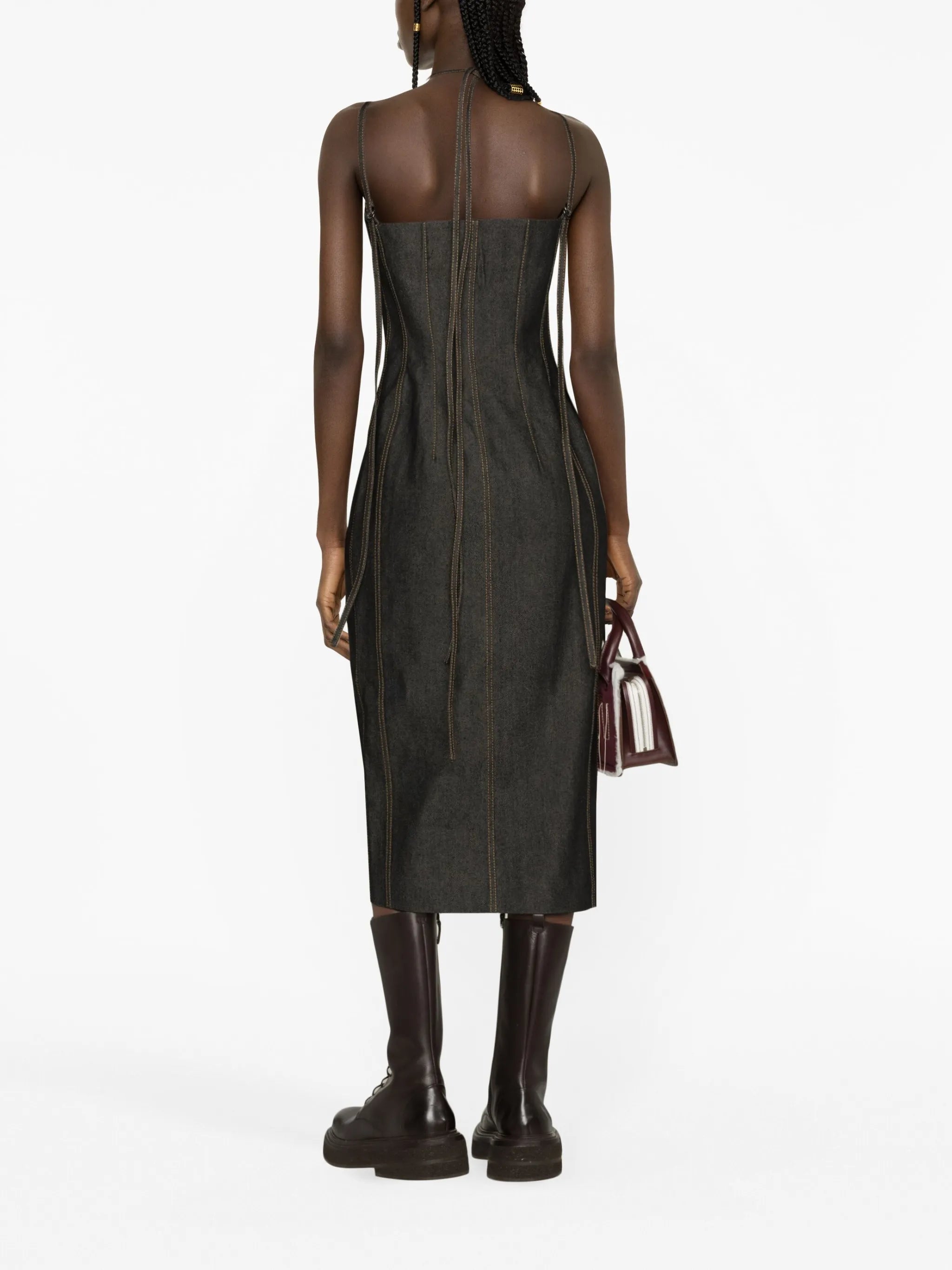 double-strap midi dress