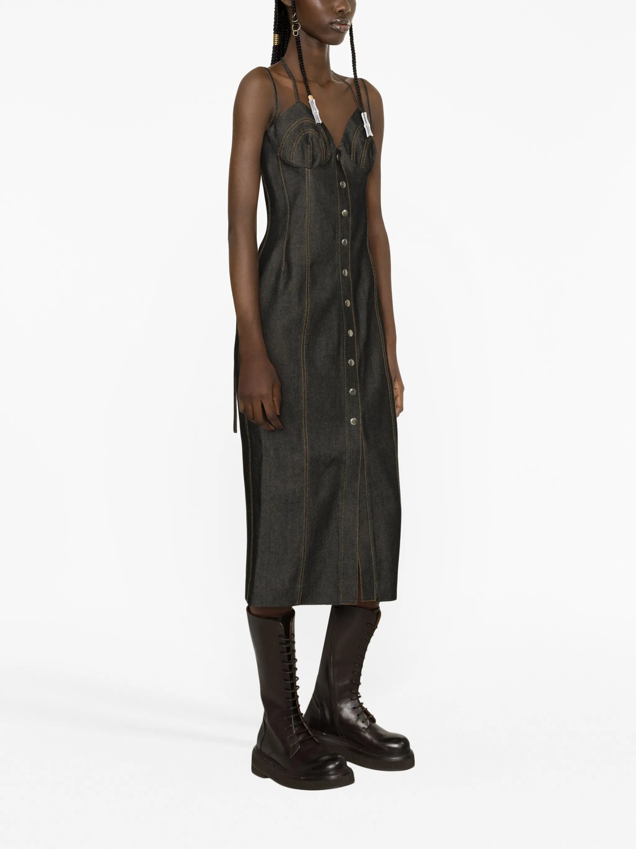 double-strap midi dress