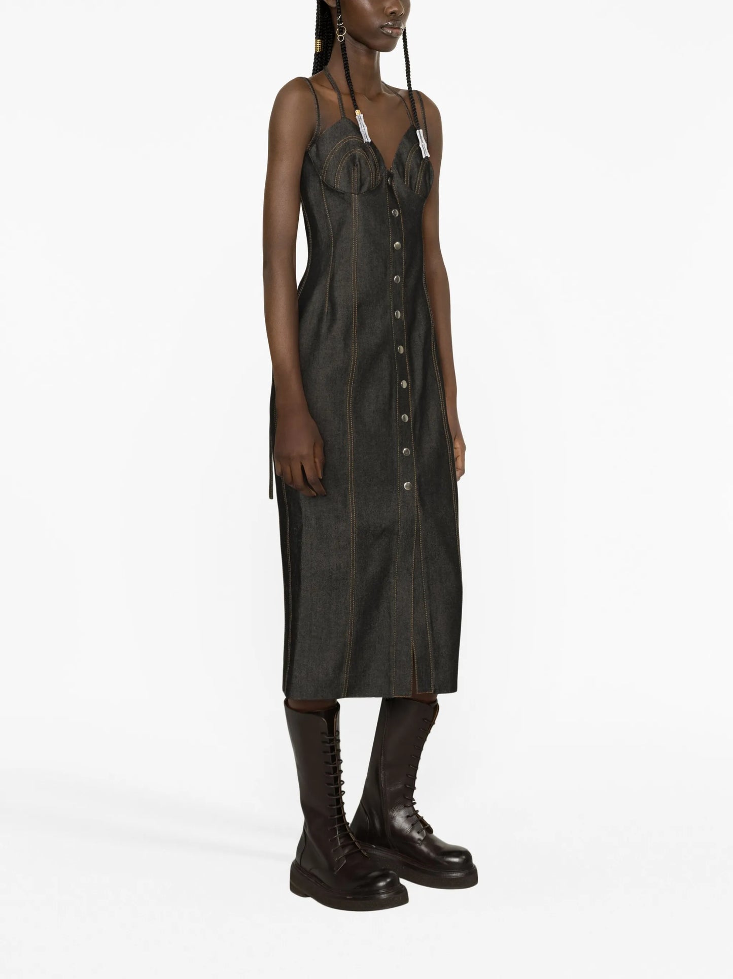 double-strap midi dress