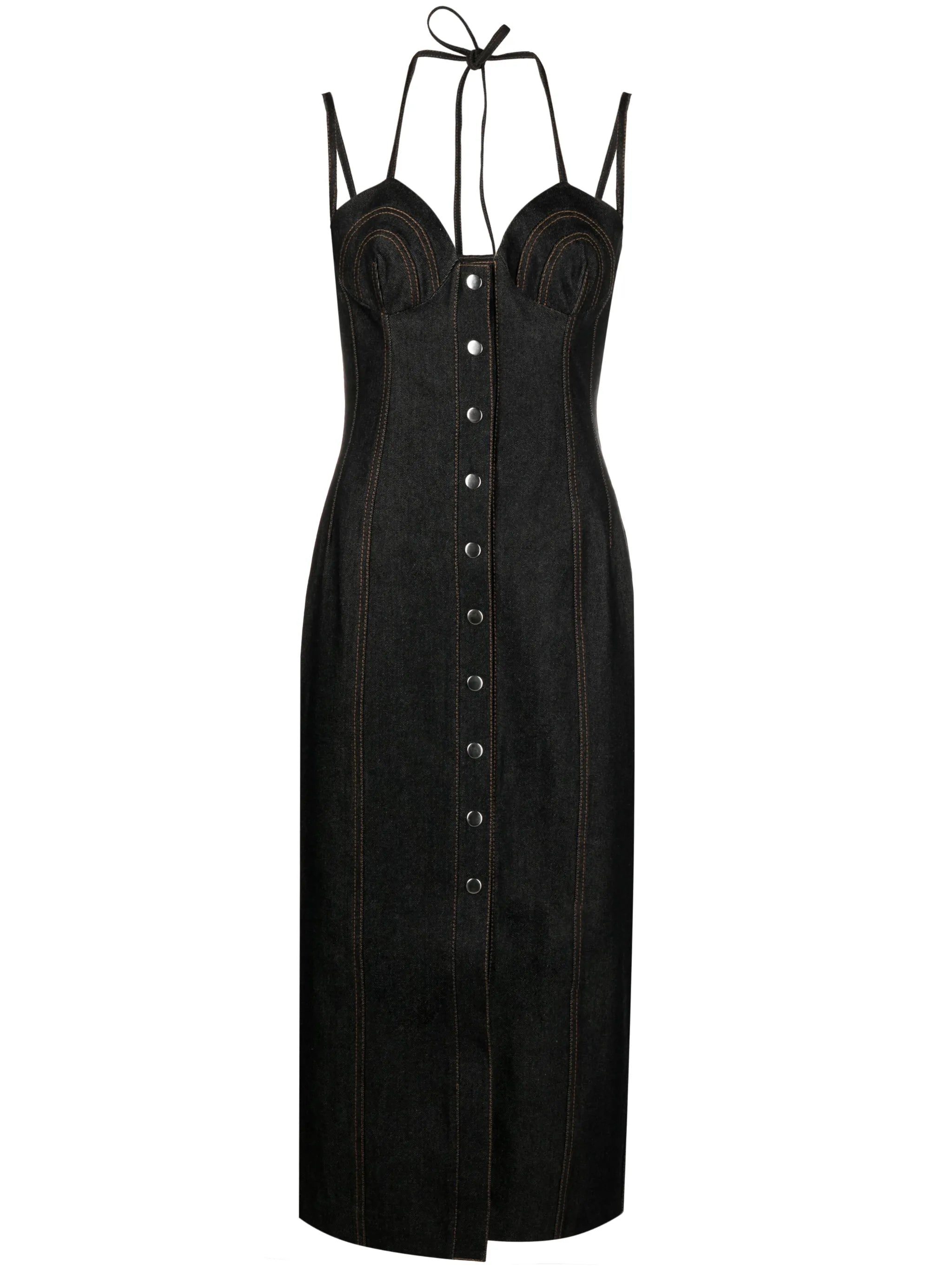 double-strap midi dress