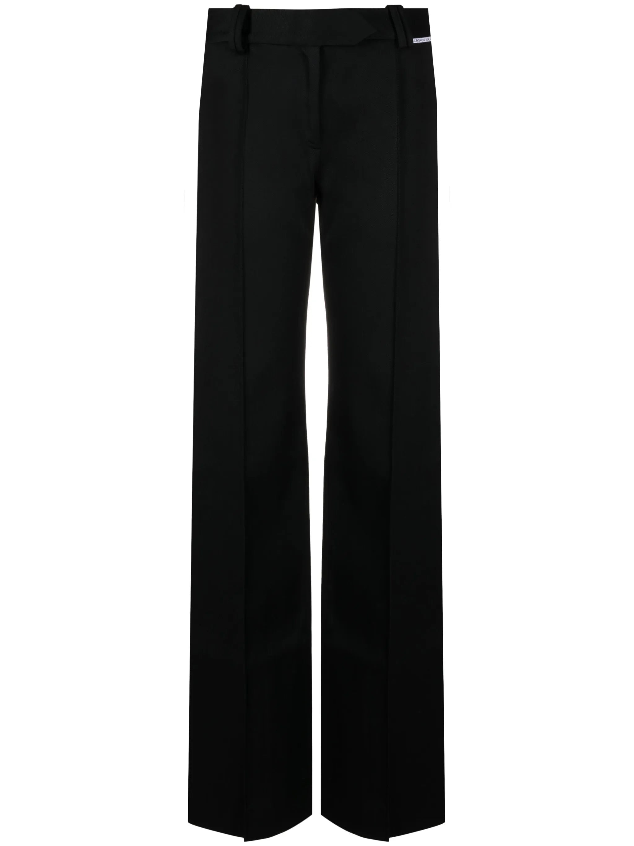 straight-leg wool trousers