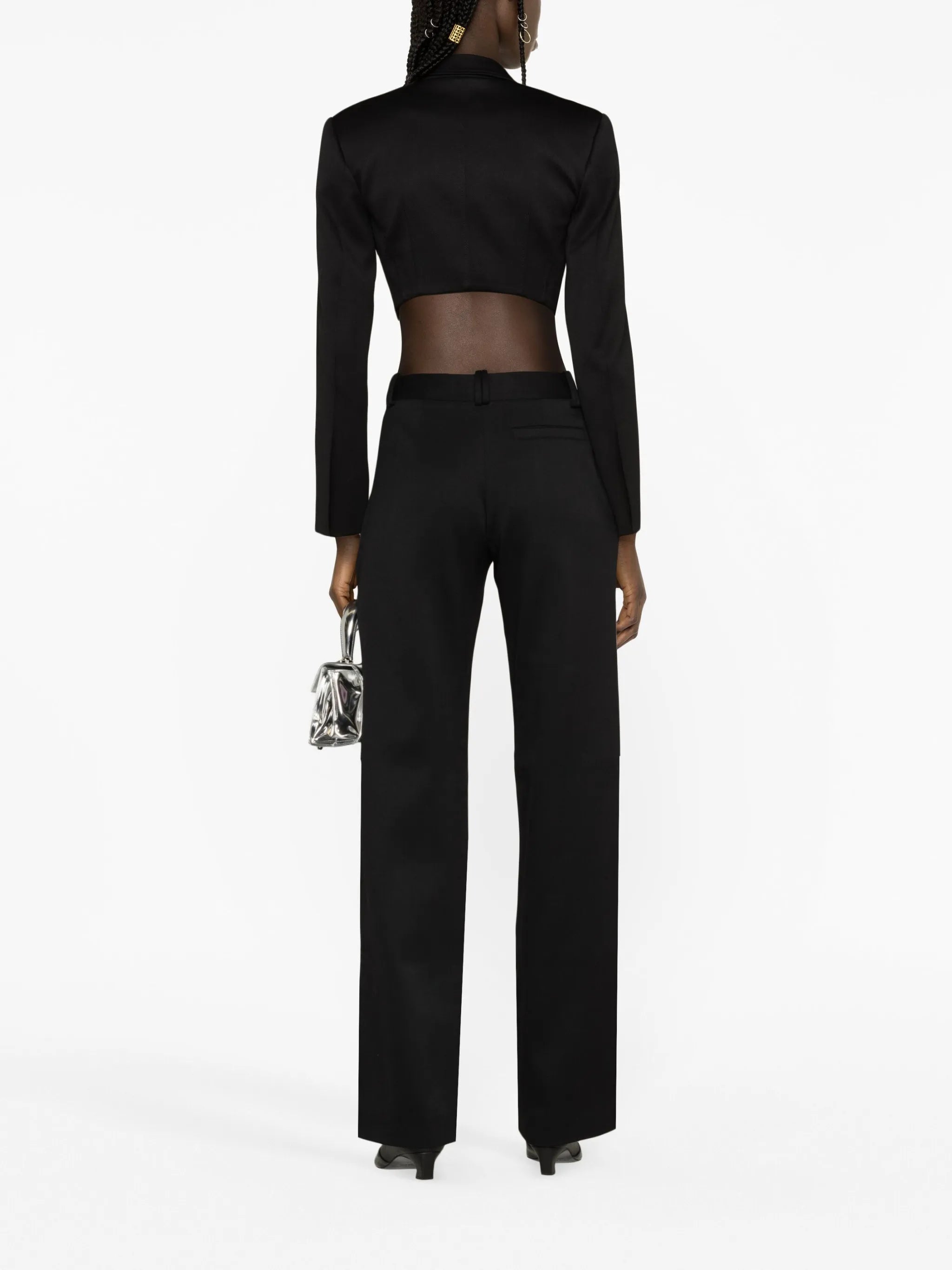 straight-leg wool trousers