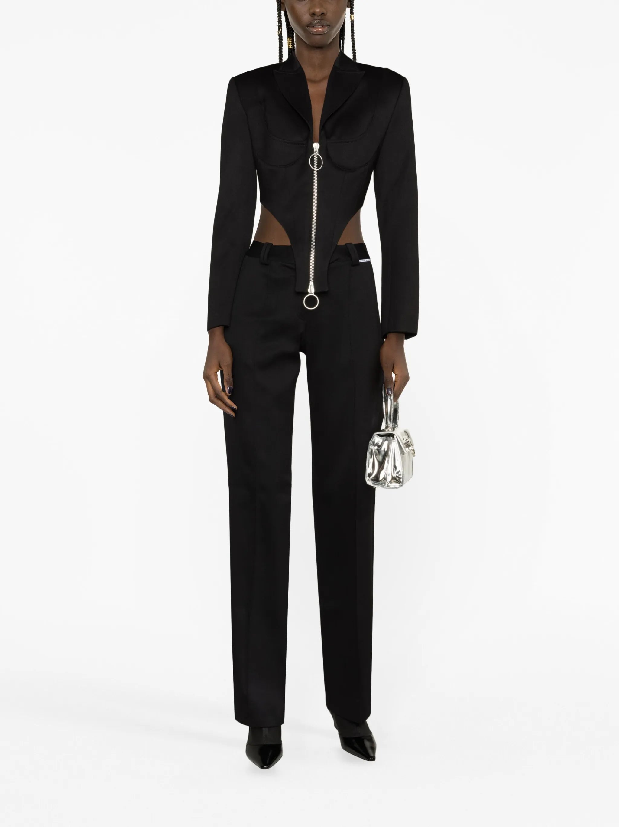 straight-leg wool trousers