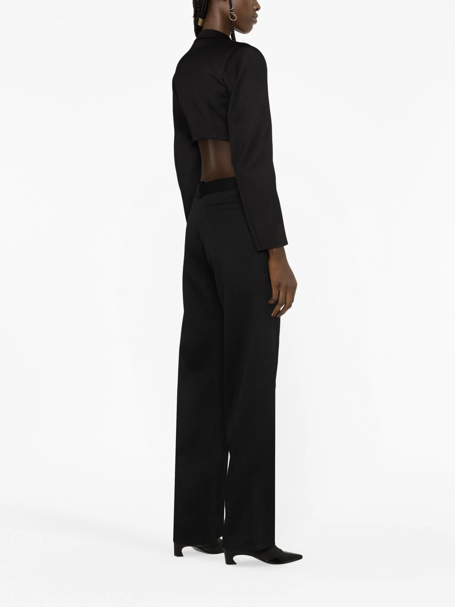 straight-leg wool trousers