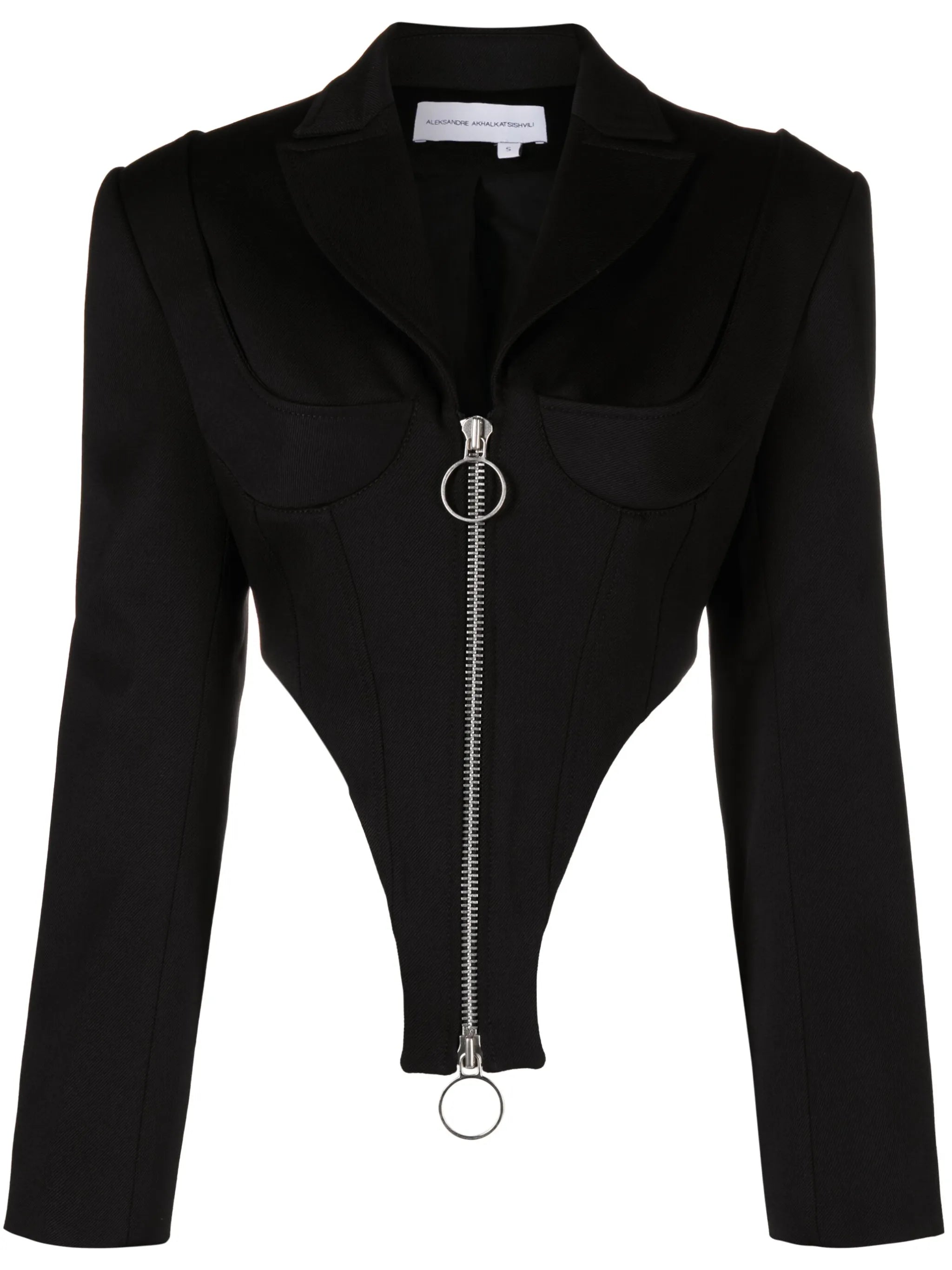 cropped zip-up blazer