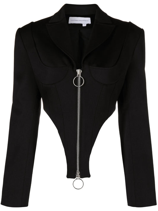 cropped zip-up blazer