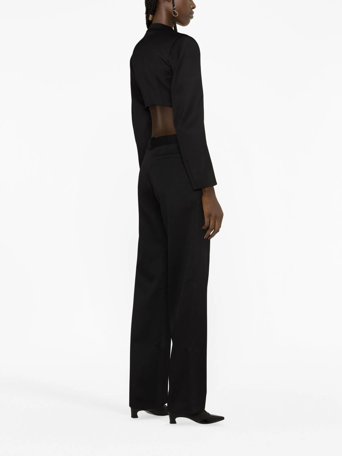 cropped zip-up blazer