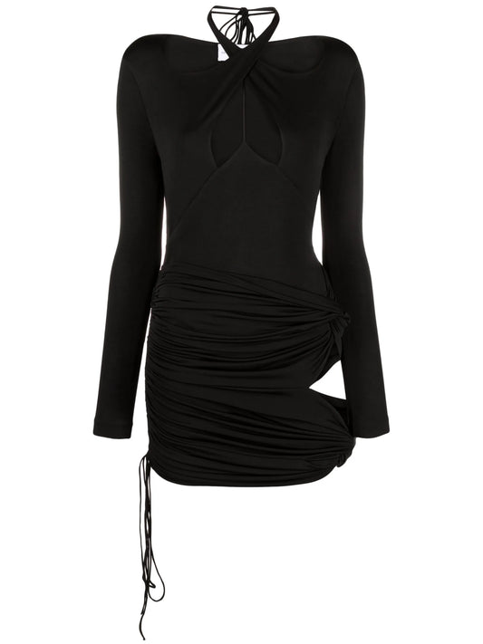 cut-out ruched minidress