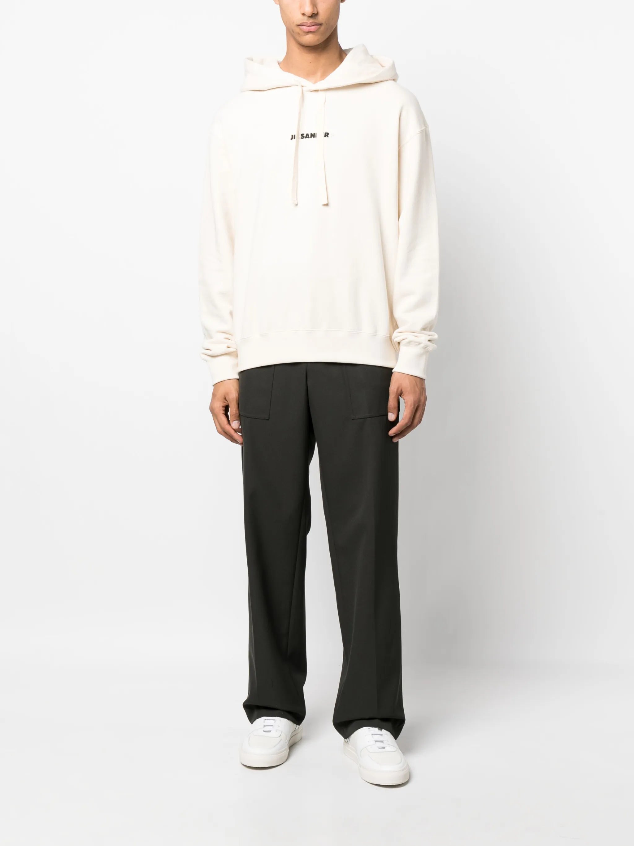 logo-print cotton hoodie