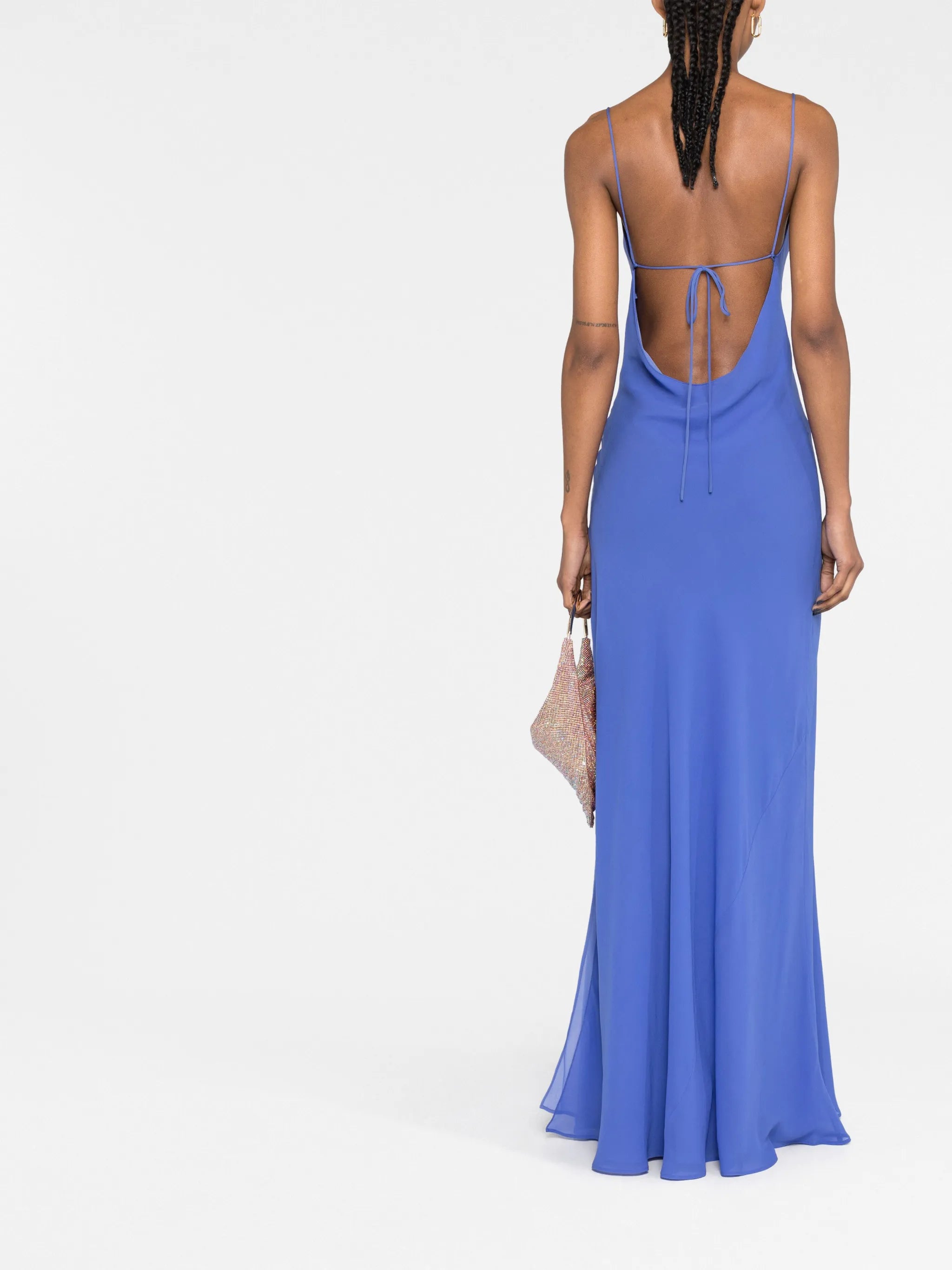 silk-chiffon maxi slip dress
