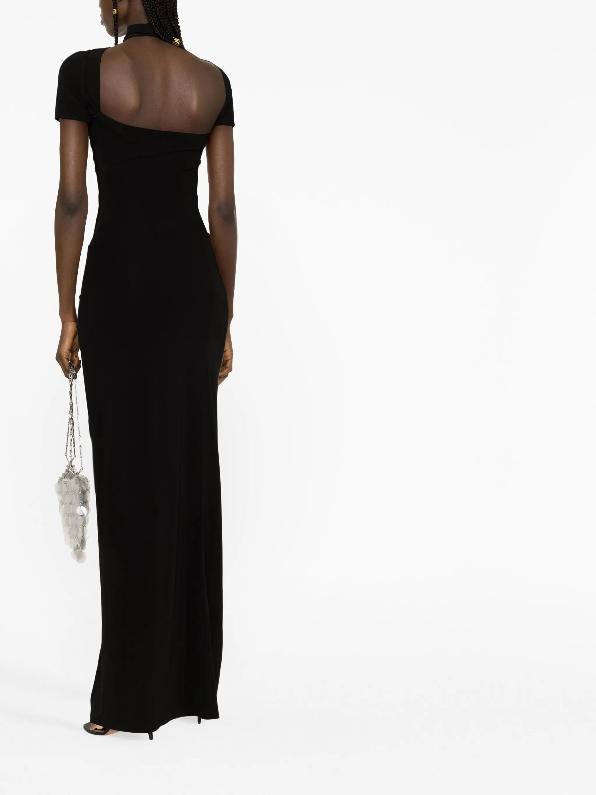 short-sleeve cut-out maxi dress