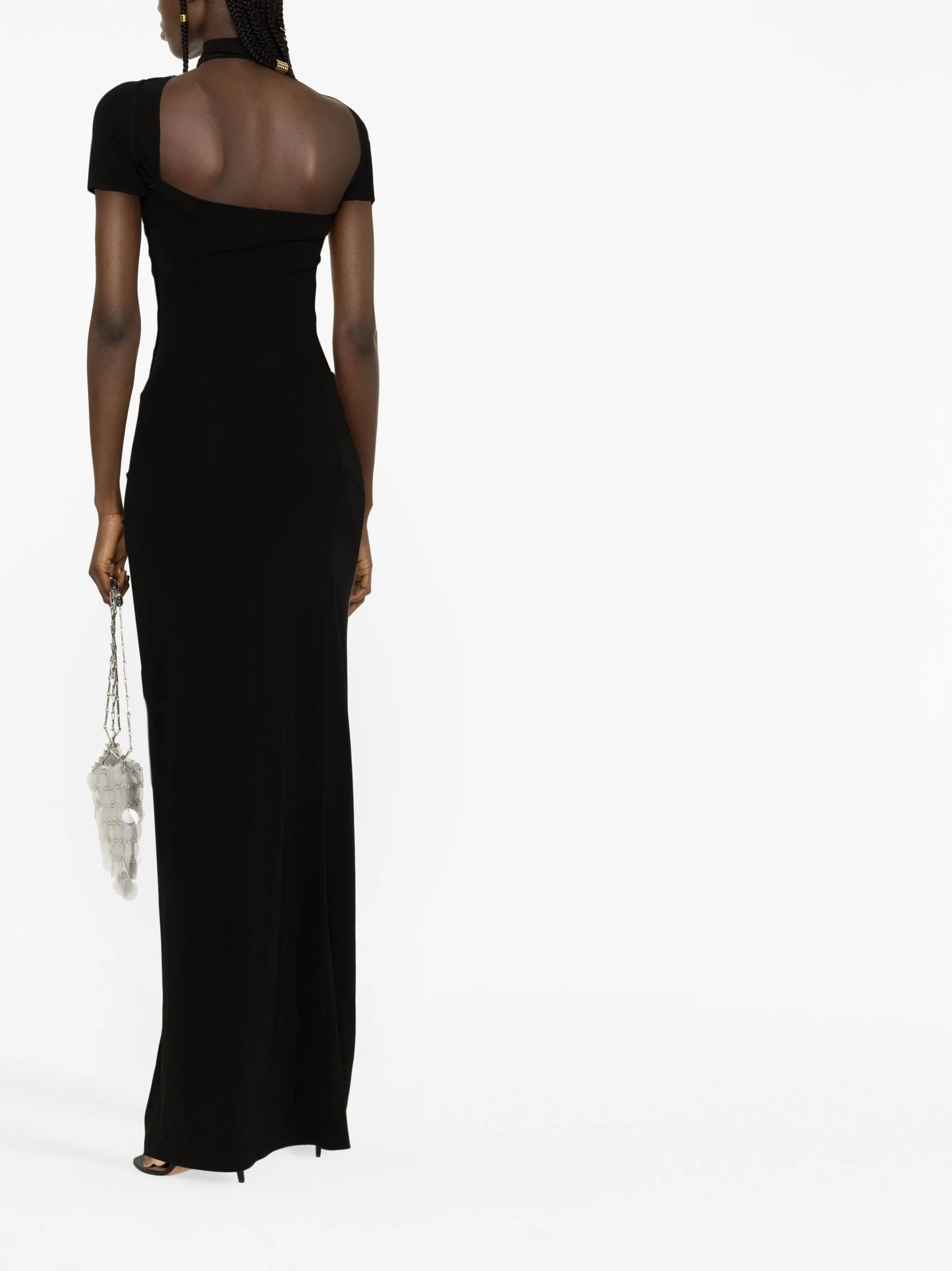 short-sleeve cut-out maxi dress
