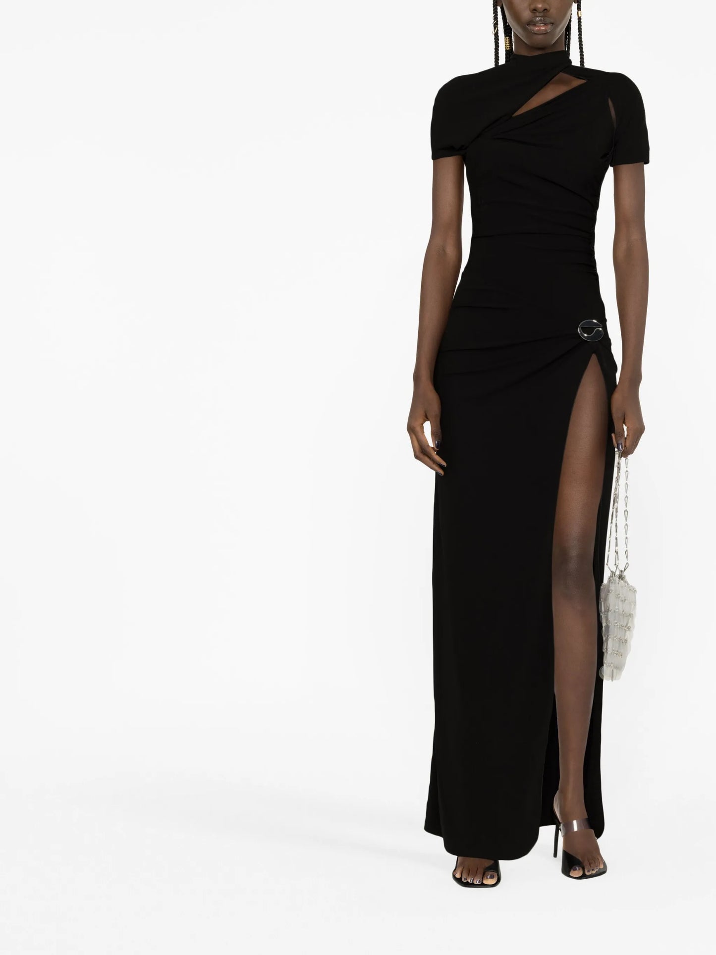 short-sleeve cut-out maxi dress